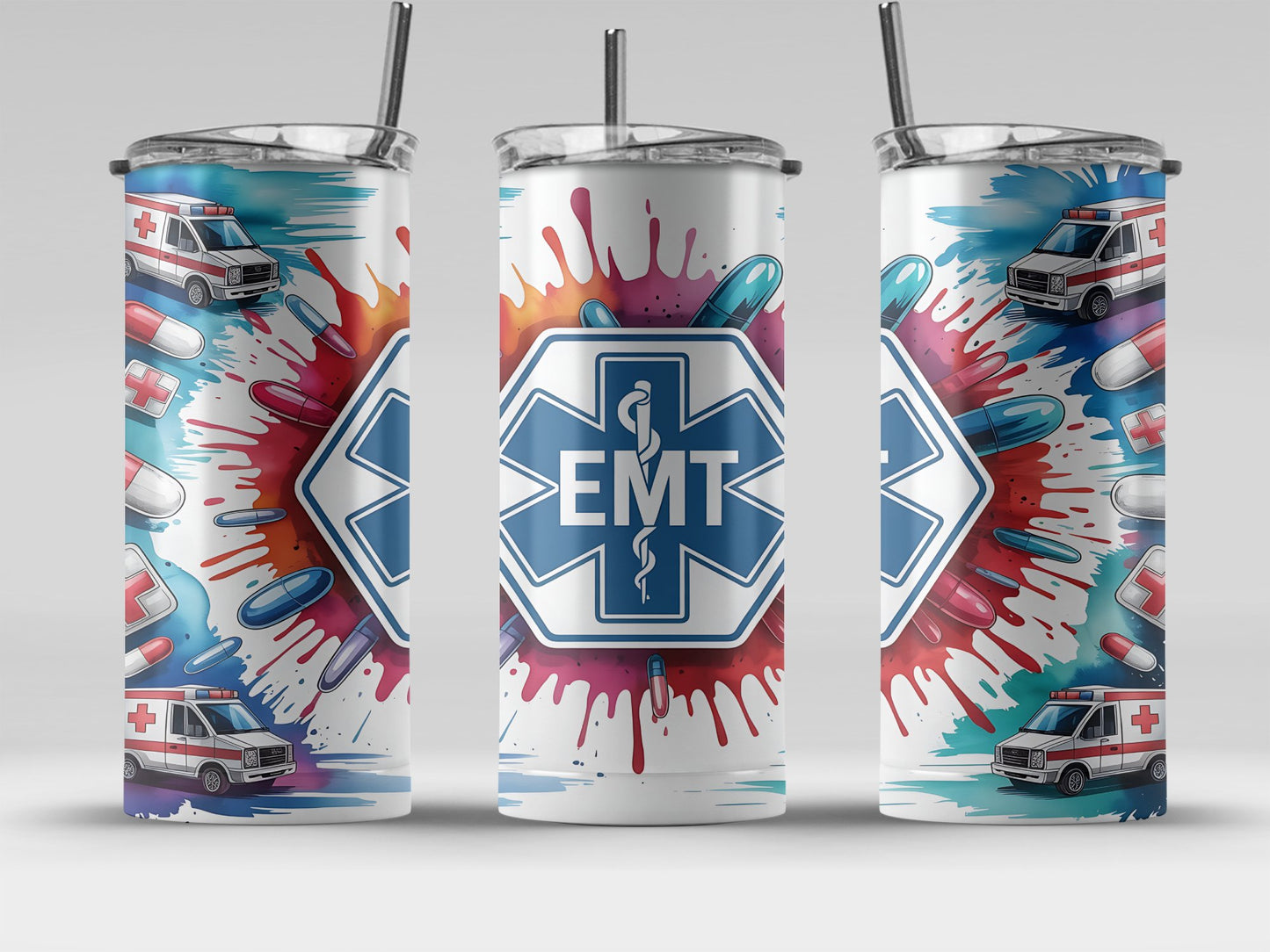 EMT Medical Themed Colorful Design Tumbler product