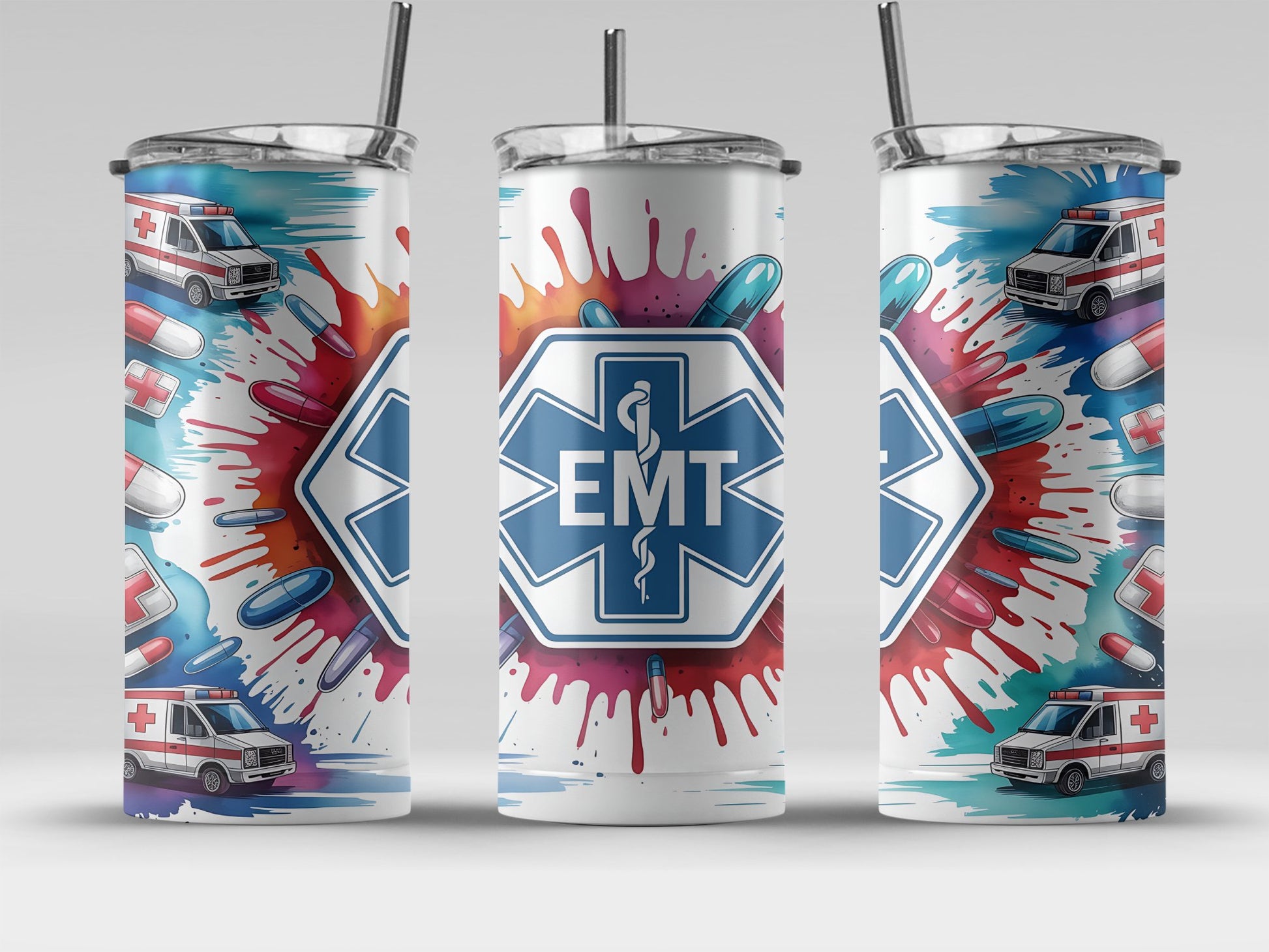 EMT Medical Themed Colorful Design Tumbler product