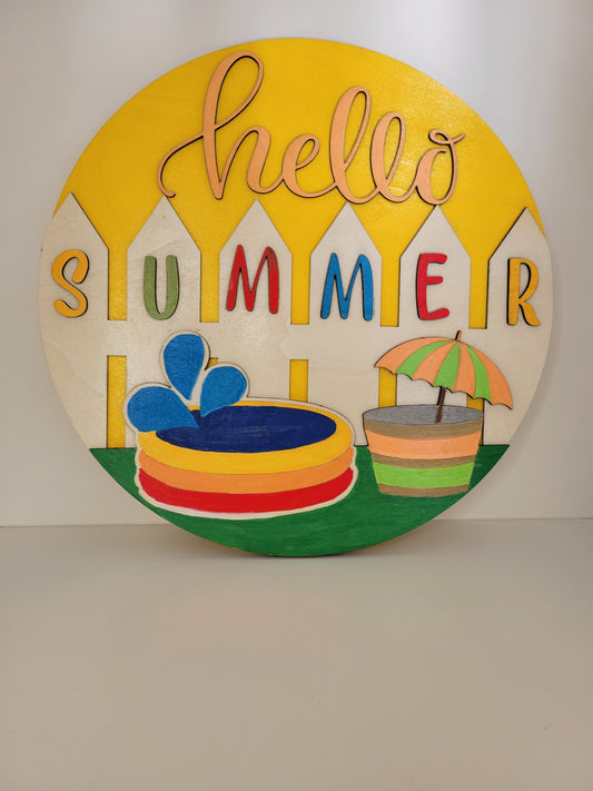 Hello Summer Sign for Seasonal Home Decoration