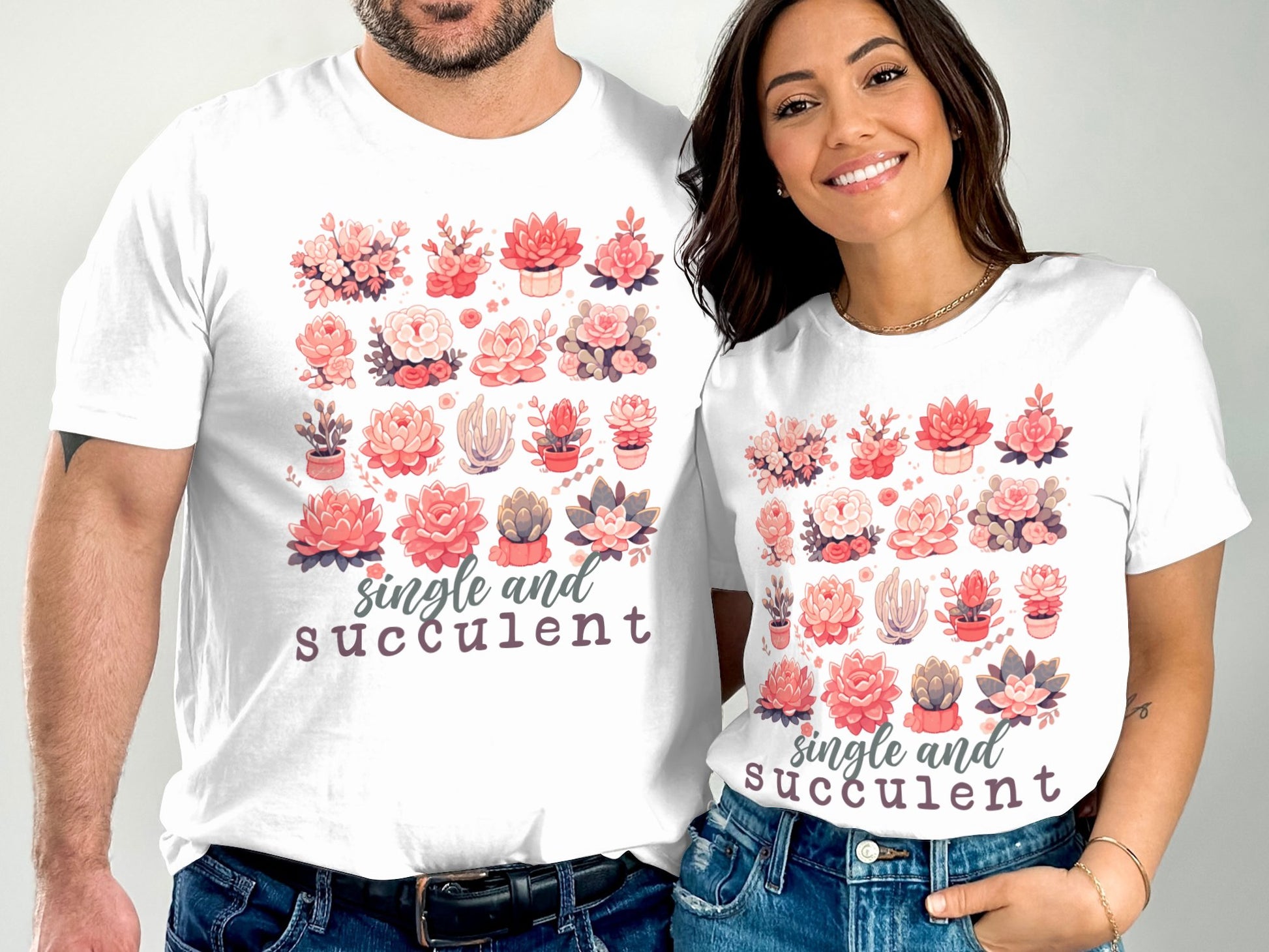 succulent t shirt Single and Succulent Graphic Design T-Shirts 7187443 Valentine T-shirt M / Athletic Heather