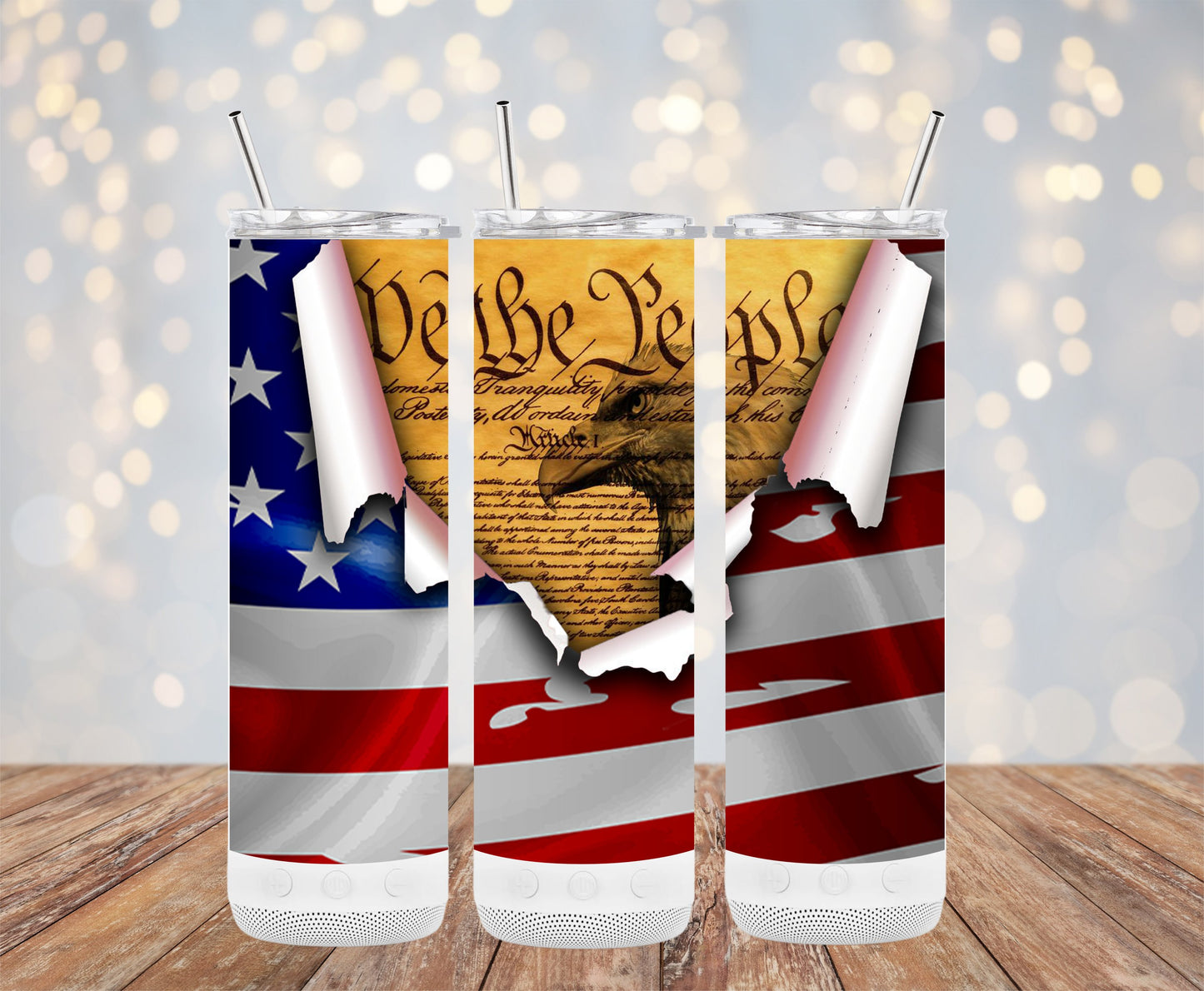 Vintage American Flag and Constitution (4th July Tumblers) 8371305