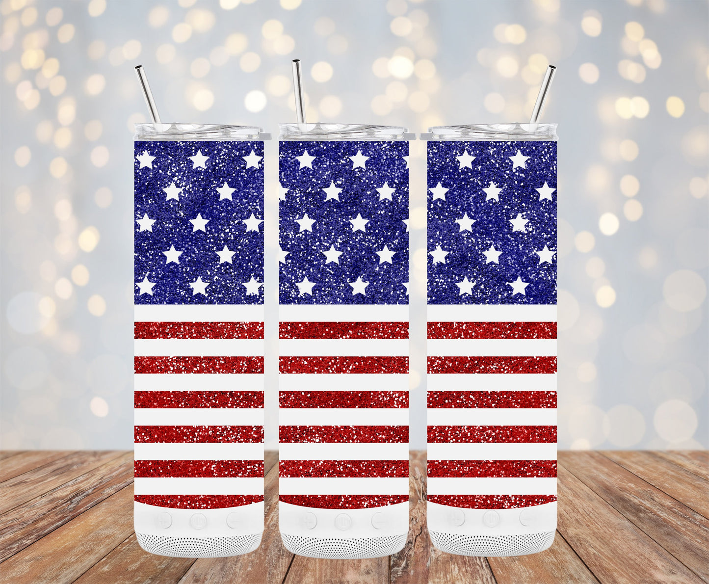 Patriotic Glittering Stars and Stripes (4th July Tumblers) 8371298