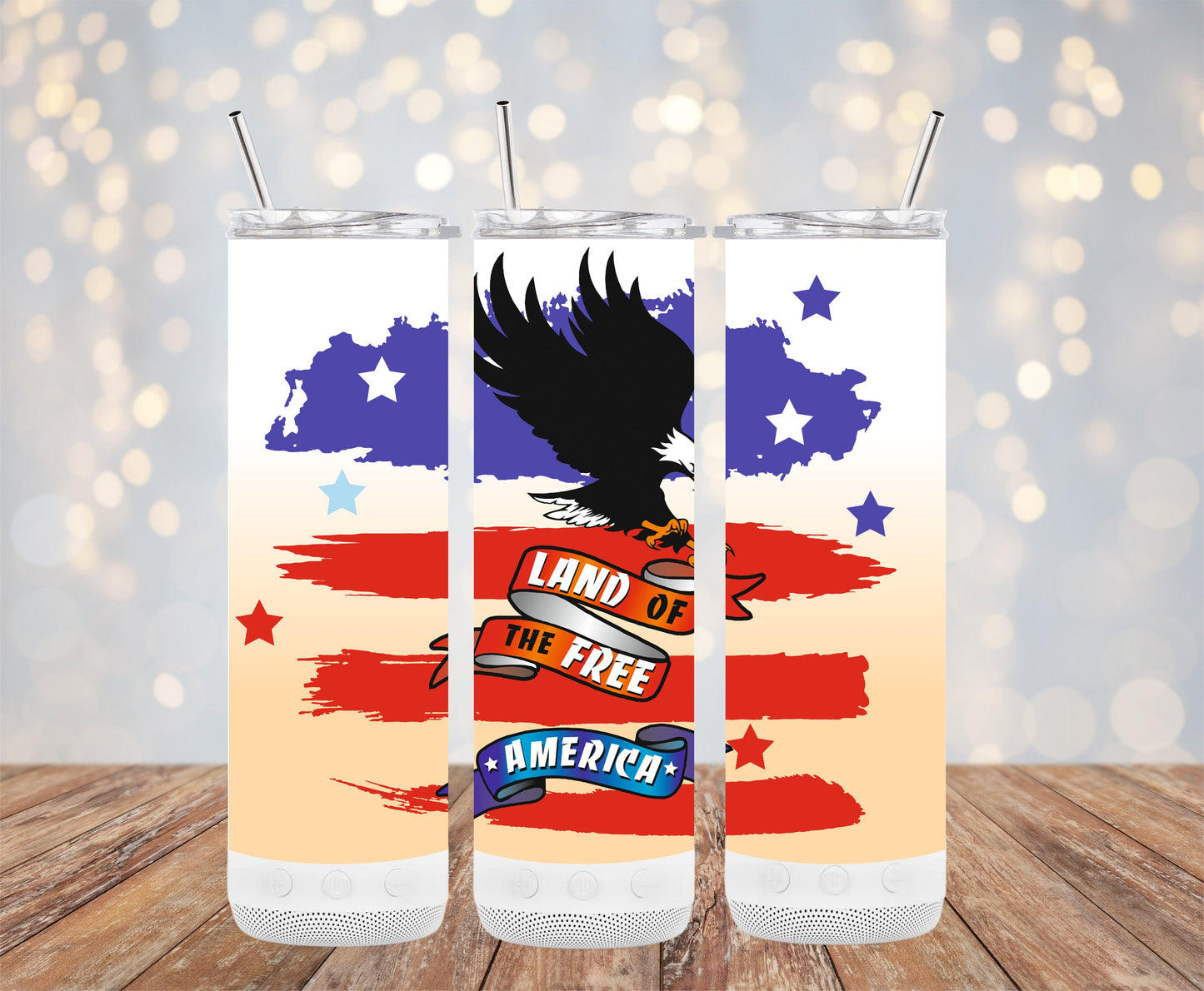 Patriotic Eagle and Stripes Land of the Free America (4th July Tumblers) 8371279