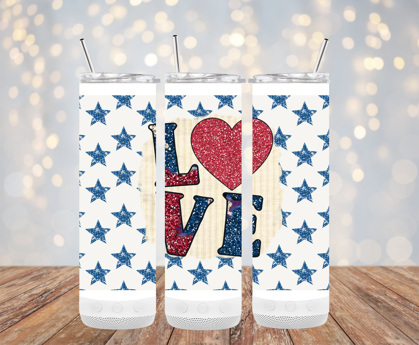 Patriotic Love Heart and Stars (4th July Tumblers) 8371278