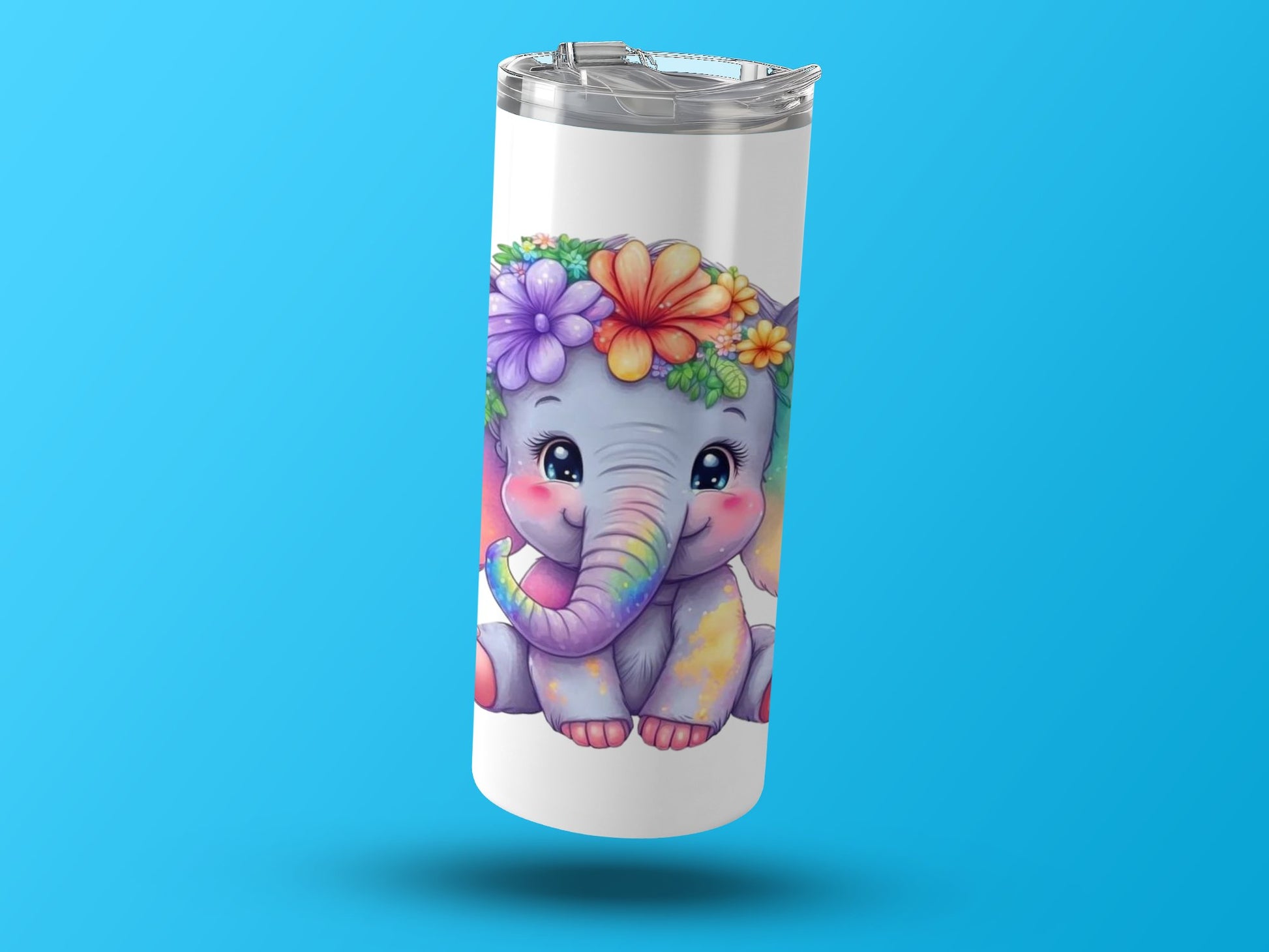 Cute Elephant with Flower Crown Design Tumbler product