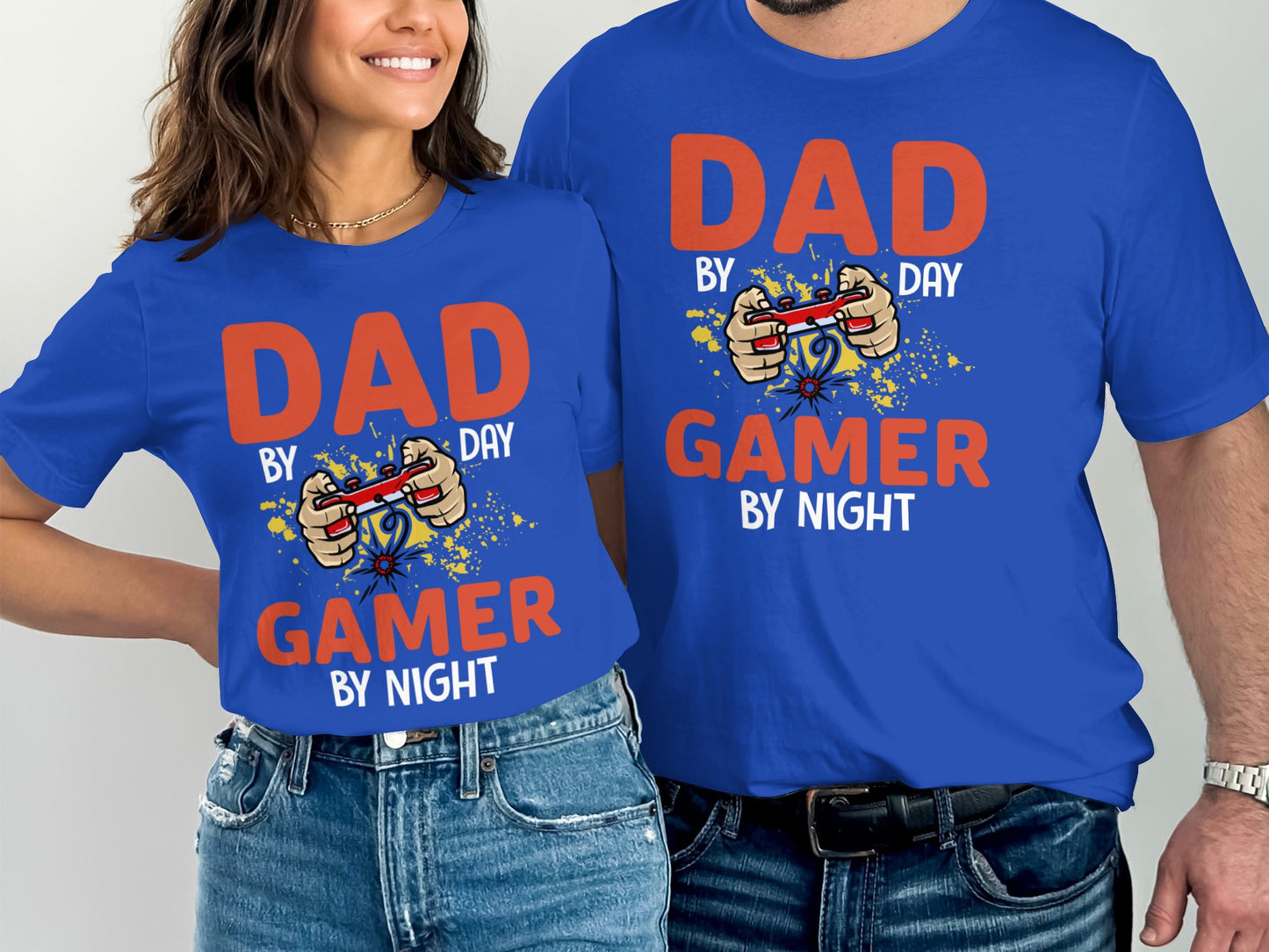 Dad By Day Gamer By Night graphic t-shirt product type