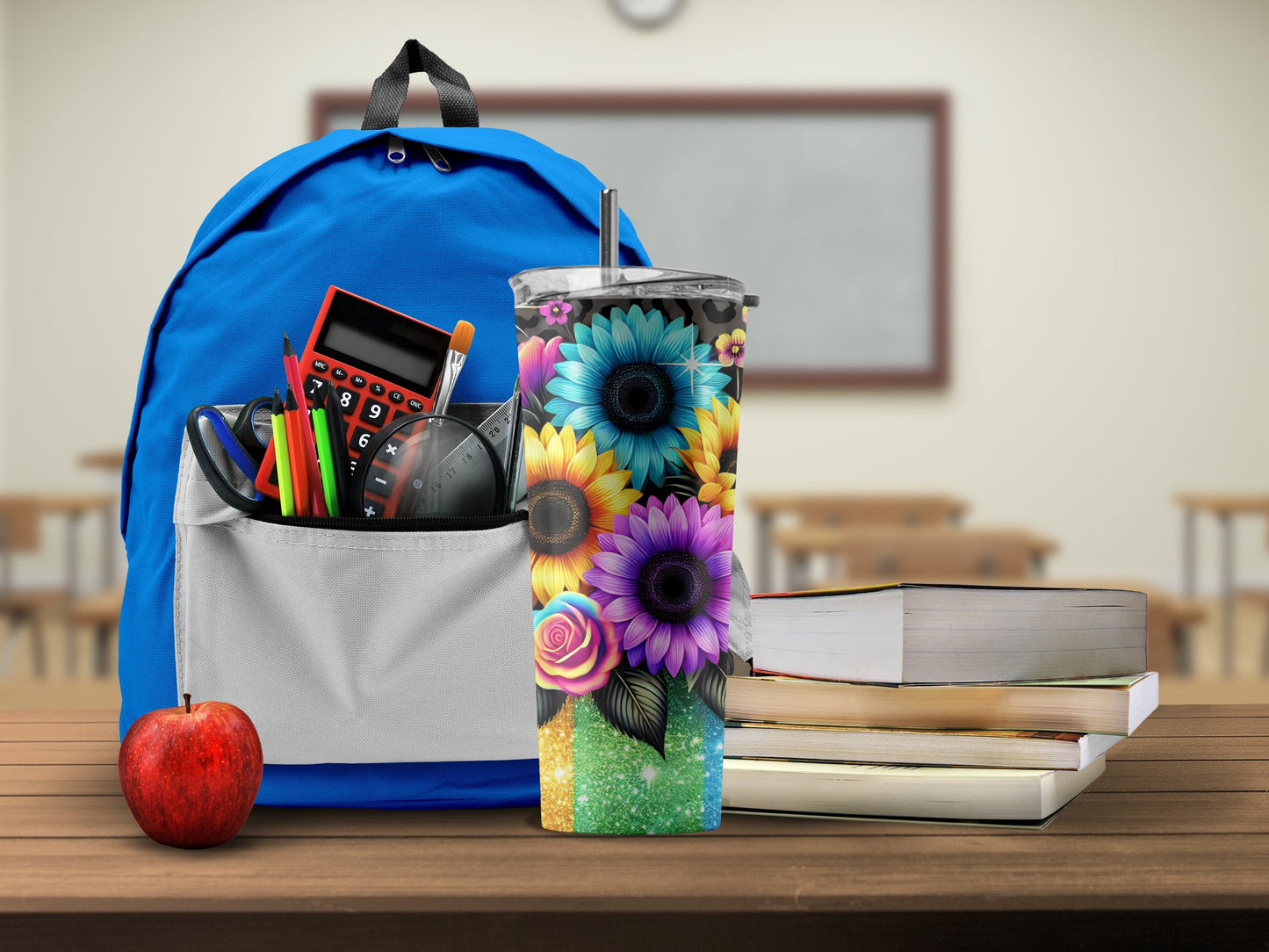 Colorful Floral Tumbler for Classroom and Study Product