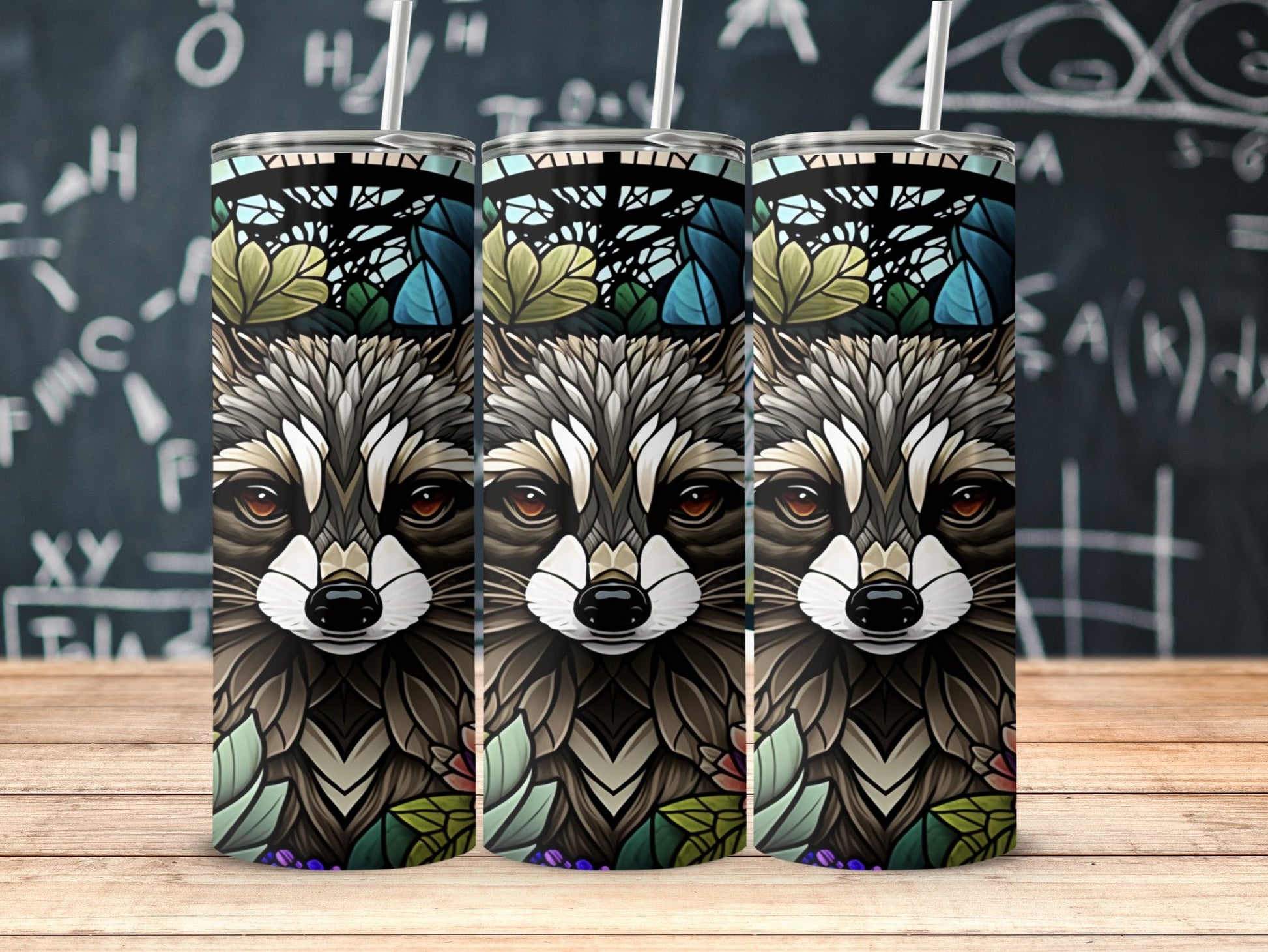 Unique Colorful Raccoon Artwork Tumbler product