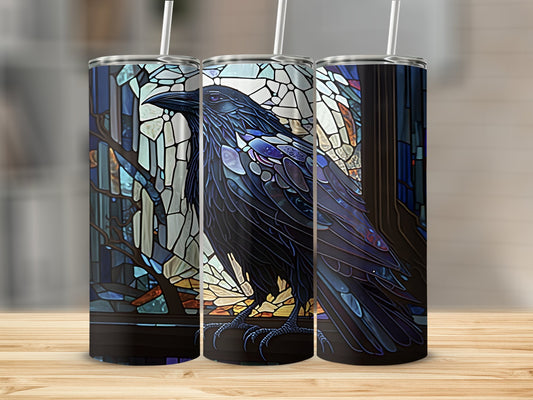 Stained Glass Raven Art Tumbler Insulated Drinkware product