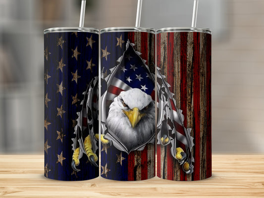 Patriotic American Flag and Eagle Tumbler product