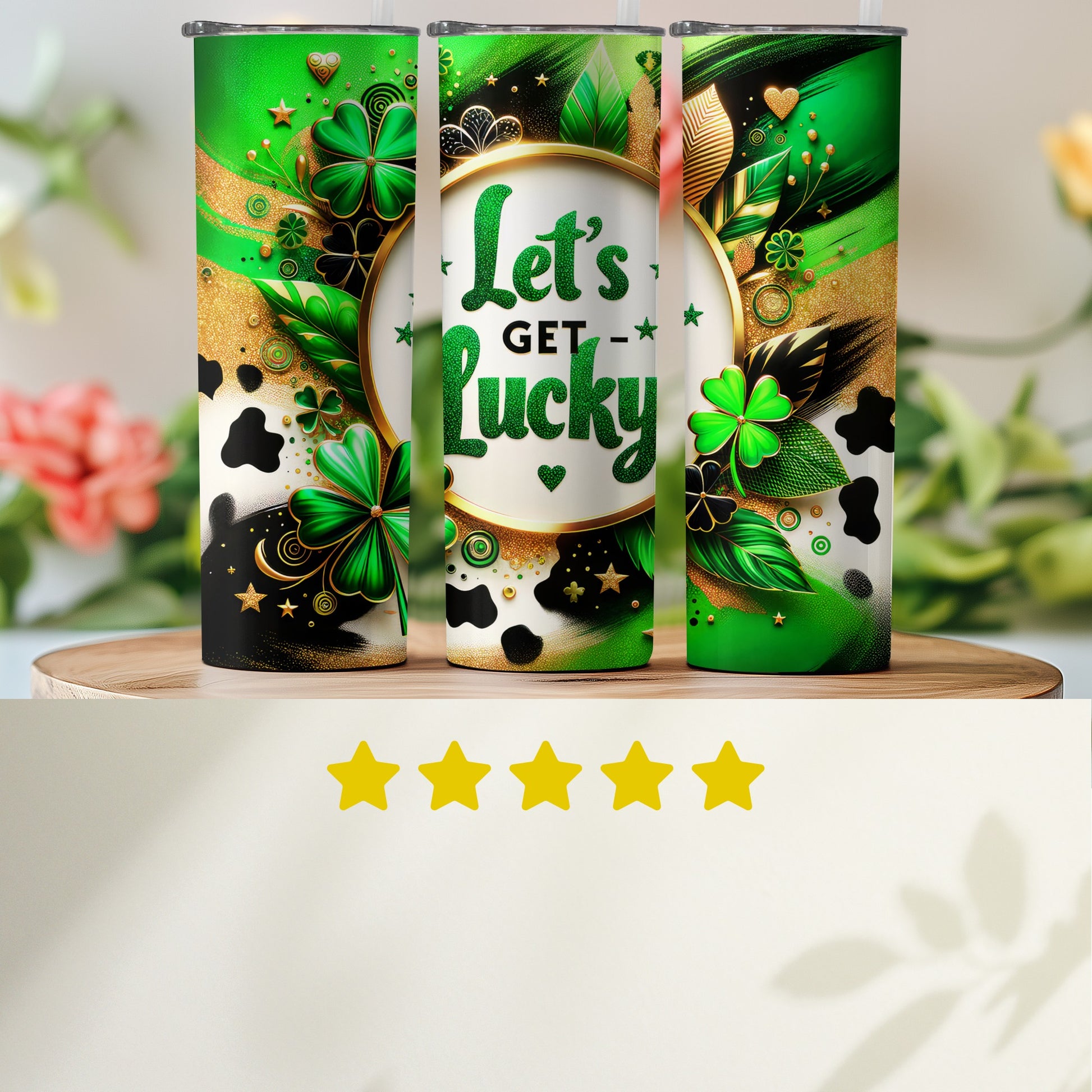 Let's Get Lucky Festive Design Tumbler Product