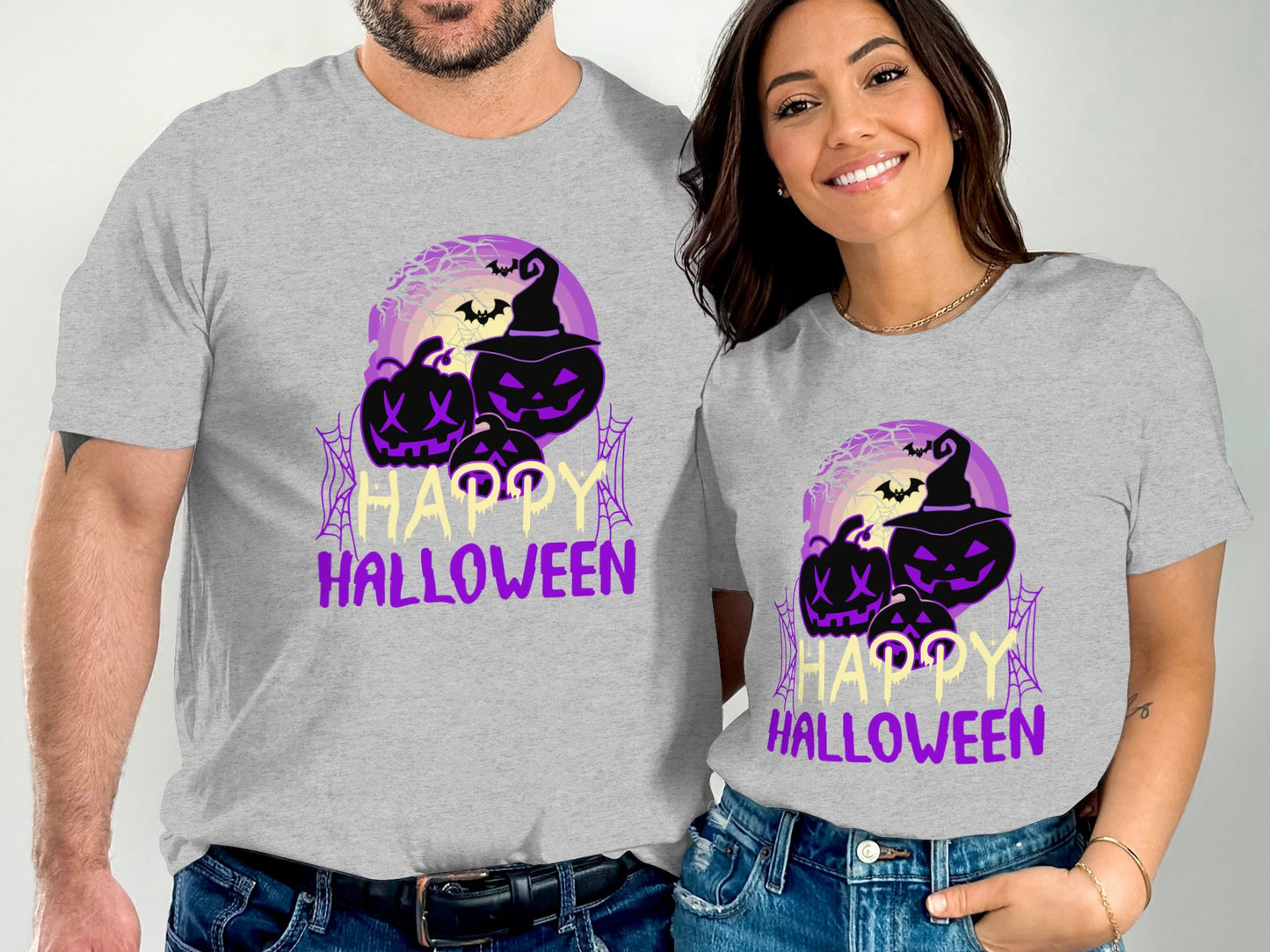 Happy Halloween Pumpkin Witch and Bat T-Shirt product type