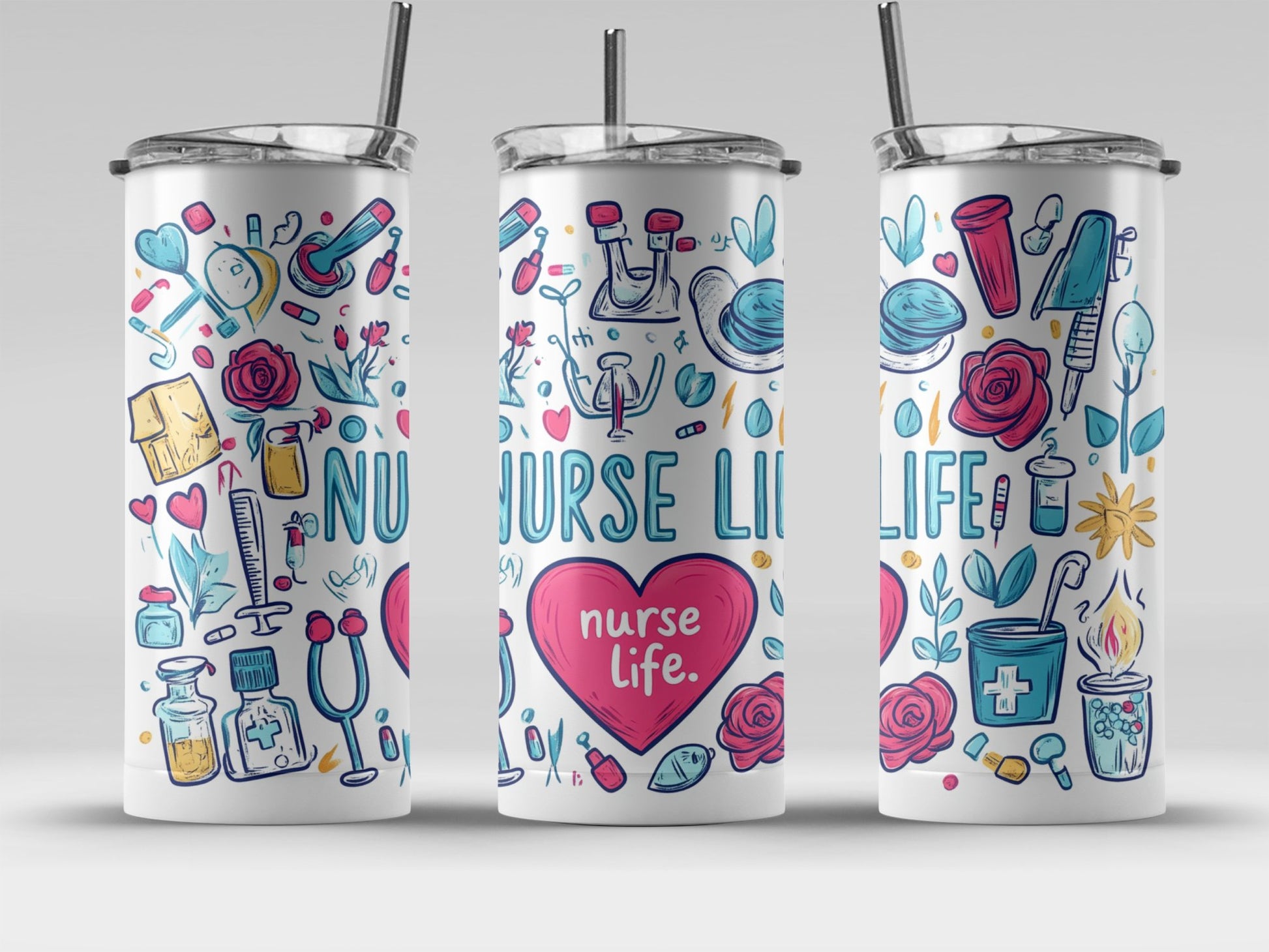 Nurse Life Graphic Design Stainless Steel Tumbler product type