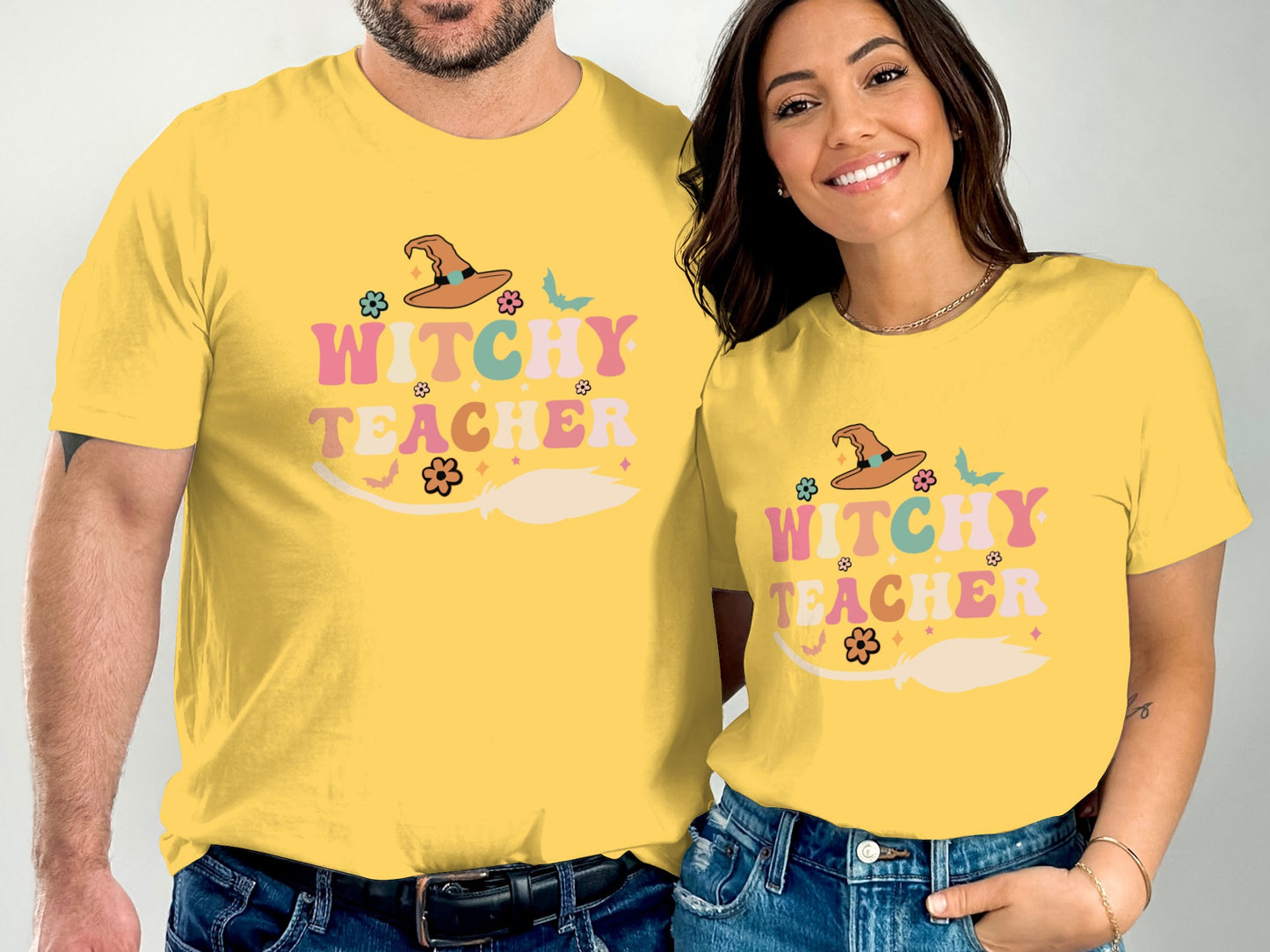 Witchy Teacher Graphic Tee Matching Couple Shirt product type