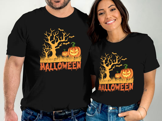 Spooky Halloween Pumpkin Tree Graphic T-shirt product