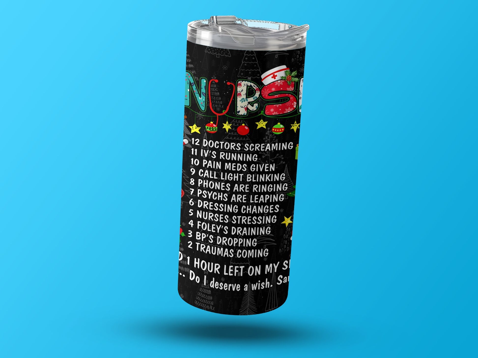 Festive Funny Nurse Holiday Themed Tumbler product