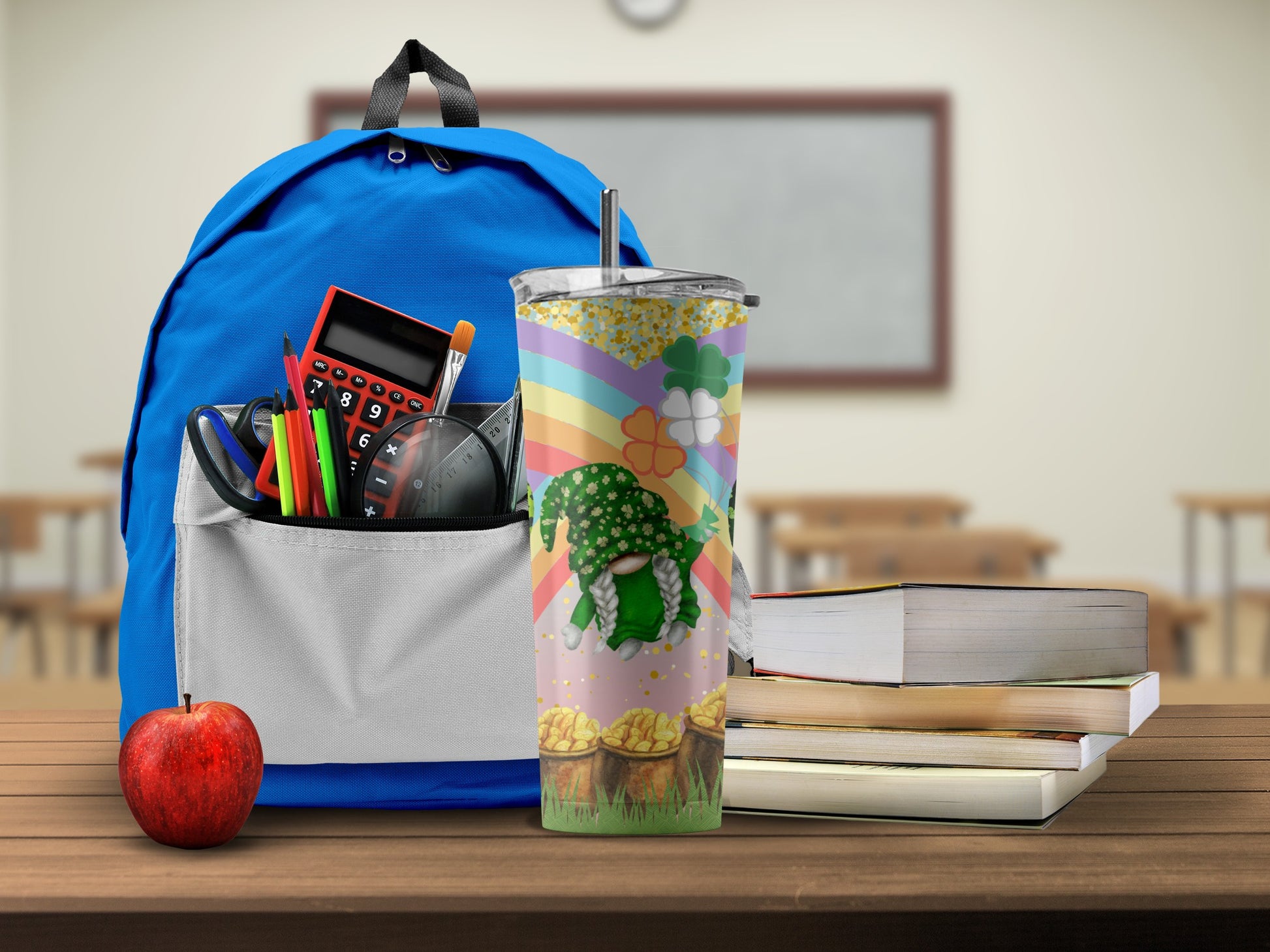 Colorful Classroom Backpack with School Supplies Product