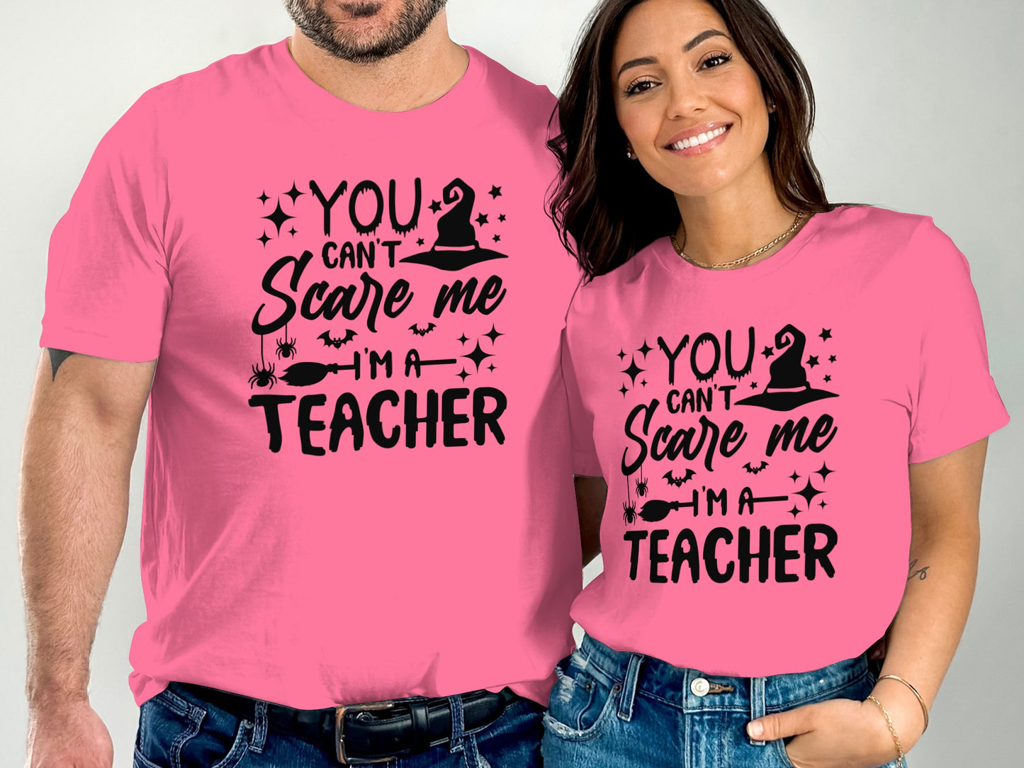 You Can't Scare Me I'm A Teacher Pink T-shirt product