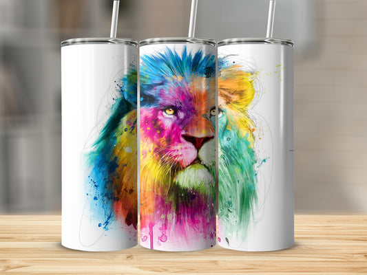 Vibrant Colorful Lion Art Insulated Tumbler Product