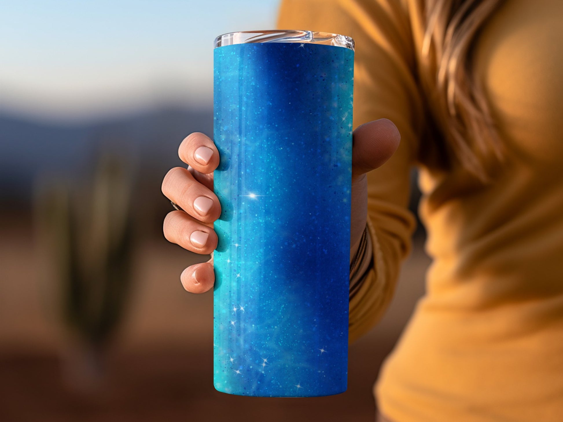 Sparkling Blue Galaxy Design Insulated Tumbler product
