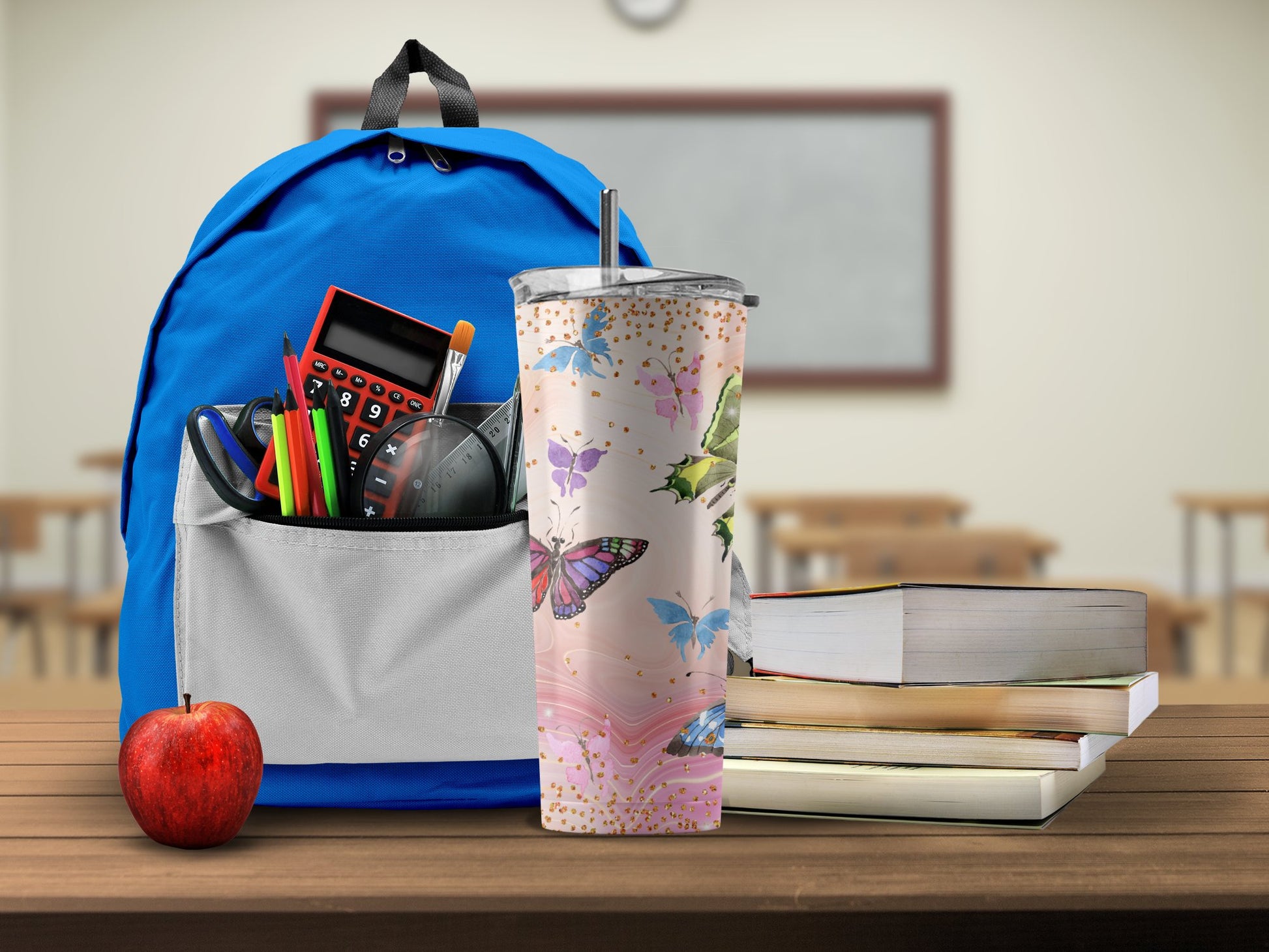 School Backpack with Butterfly Design Tumbler product