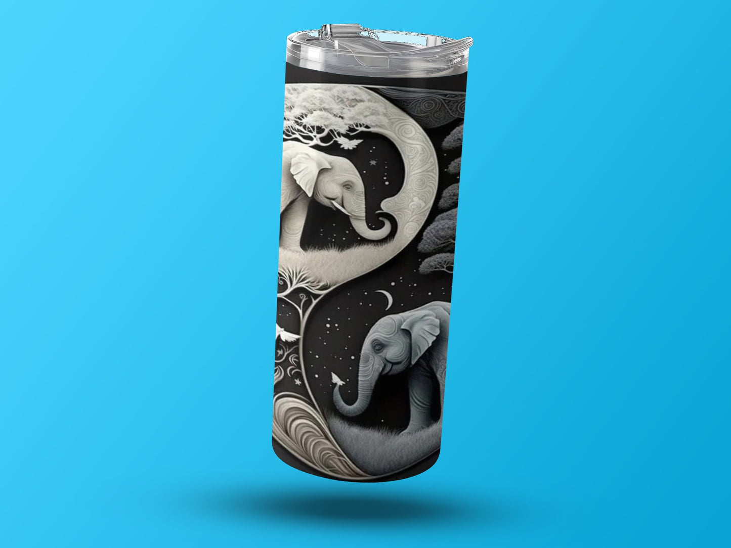 Artistic Elephant Yin Yang Tumbler Stunning Design product