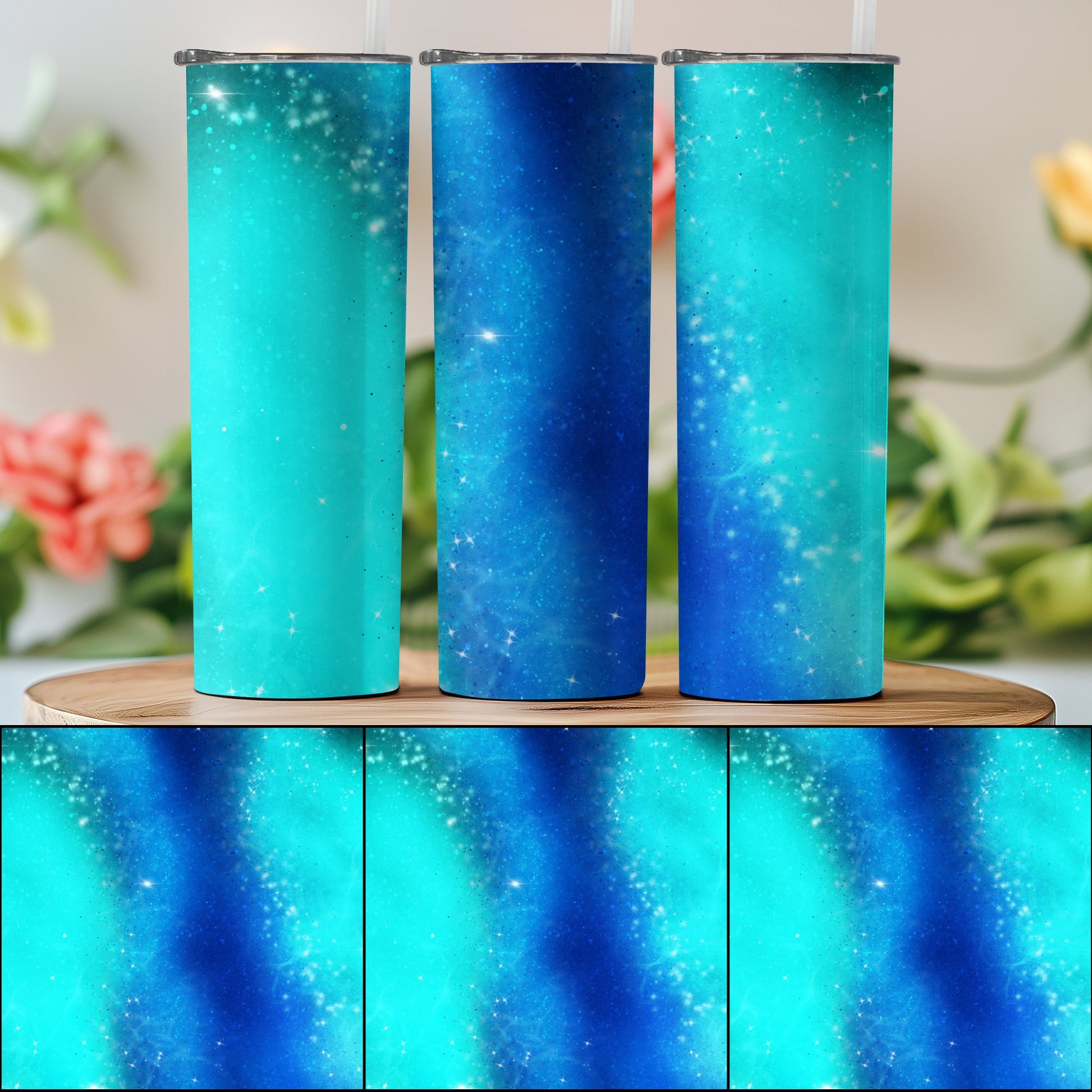 Cosmic Gradient Blue and Aqua Travel Mug product