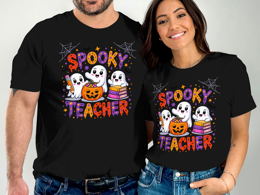 Spooky Teacher Halloween Design Graphic T-shirt product type