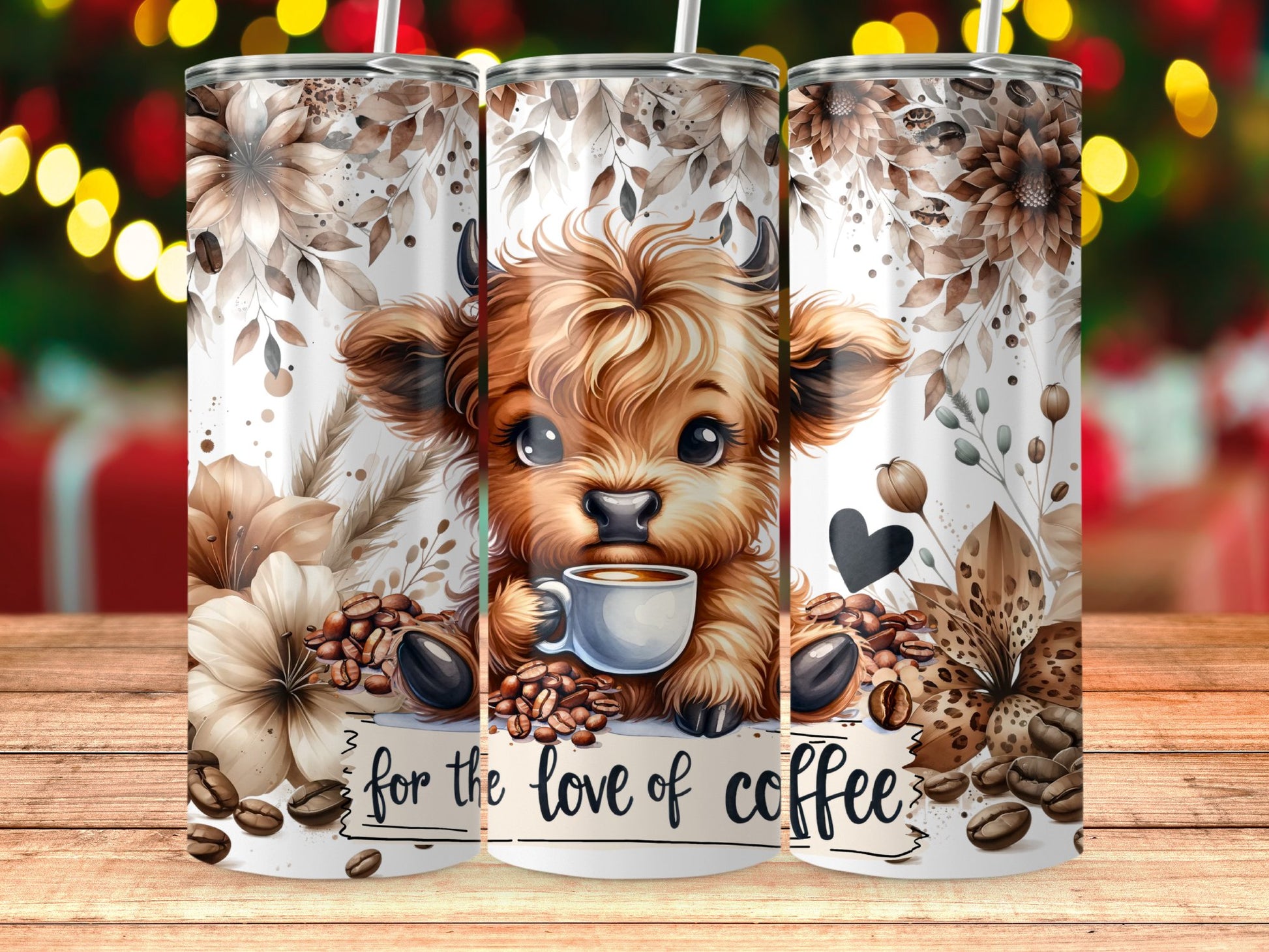 Adorable Puppy with Coffee Design Tumbler product