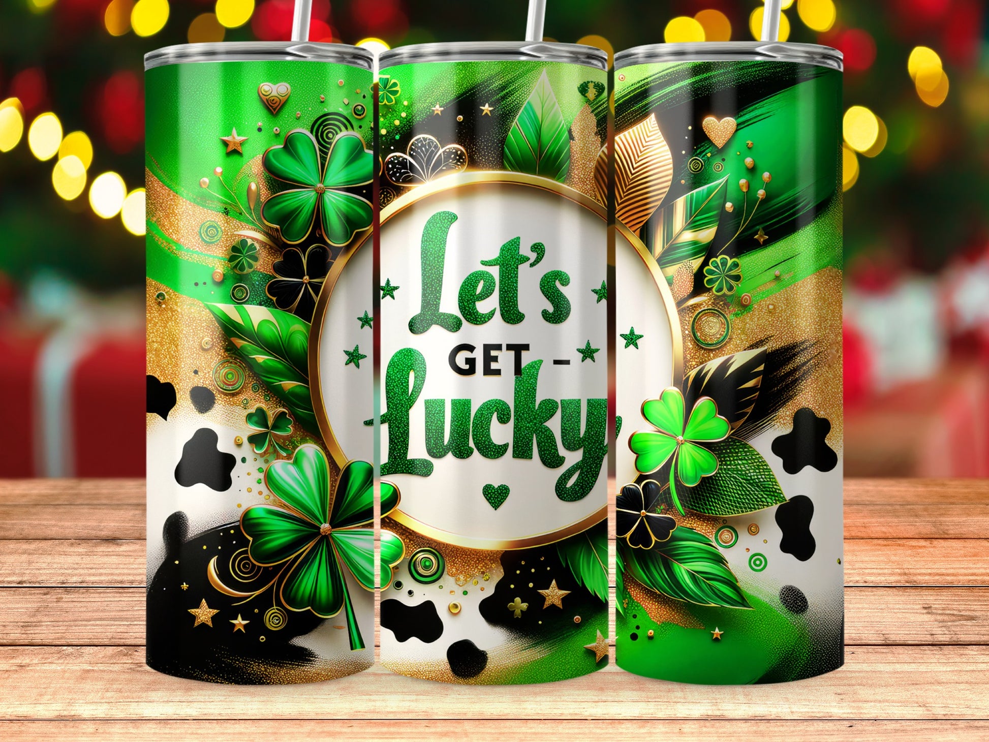 Let's Get Lucky Shamrock Themed Drinkware Product