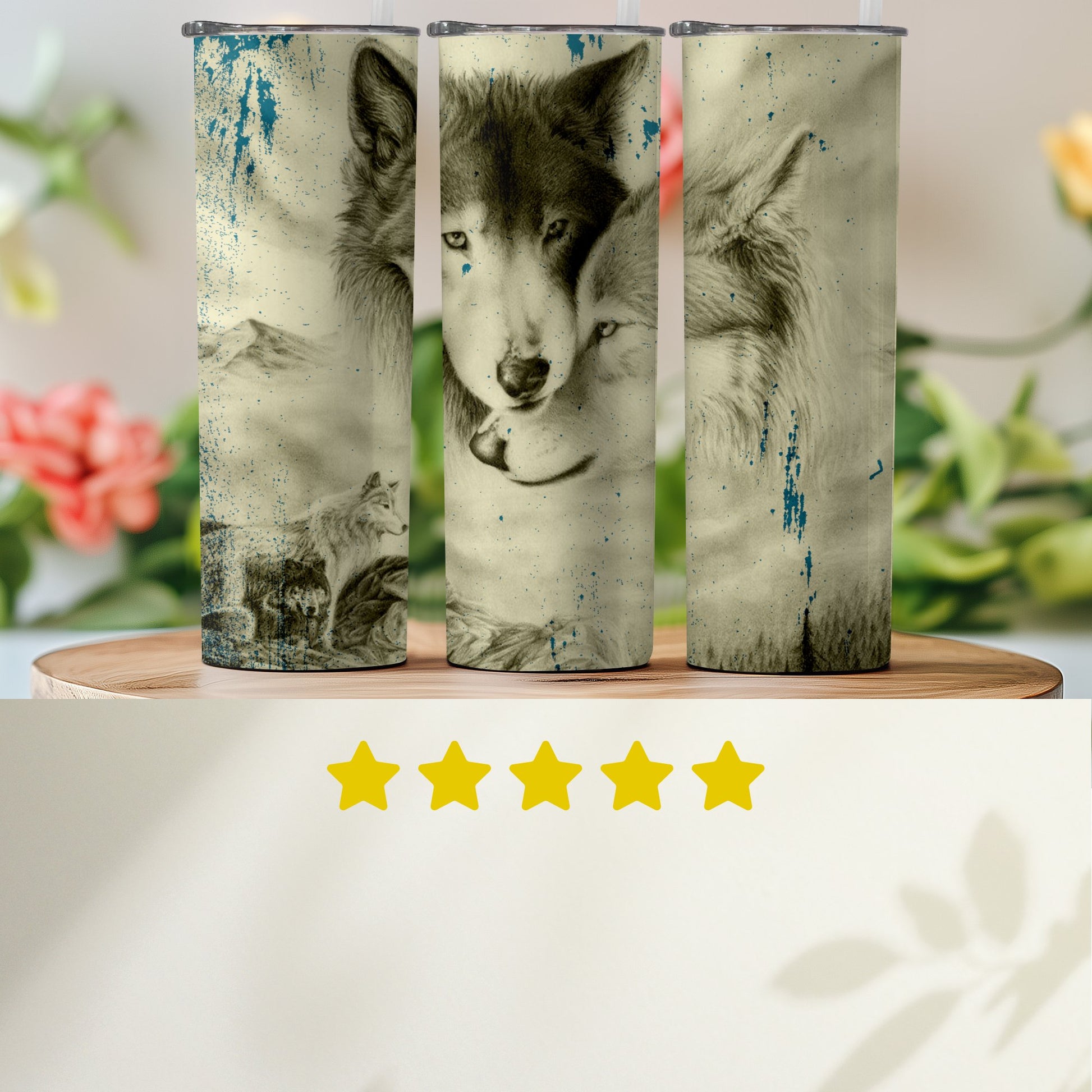 Wolf Love and Nature Art Tumbler product