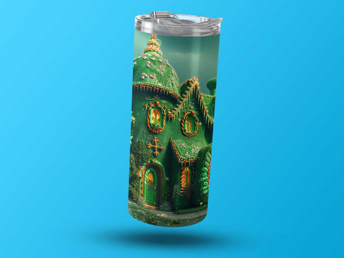 Festive Gingerbread House Illustration Tumbler Cup