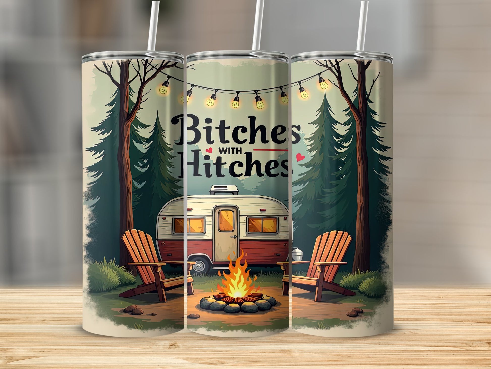Bitches With Hitches Camping Design Tumbler product