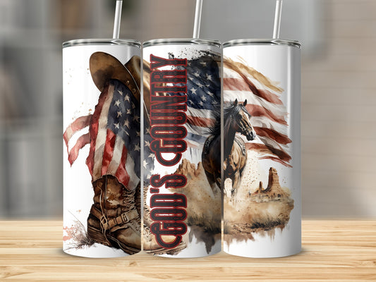 God's Country American Flag Design Tumbler product type