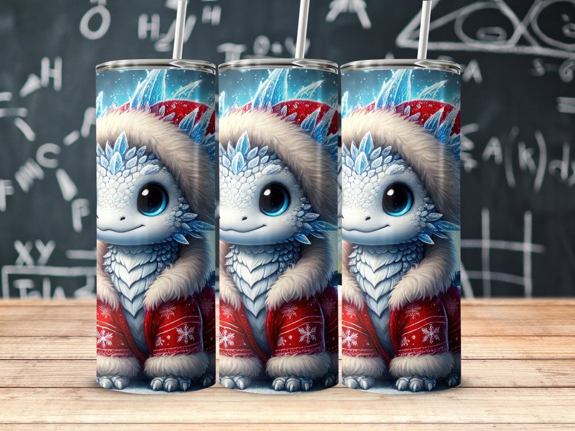 Adorable Winter-Themed Dragon Character Tumbler product type