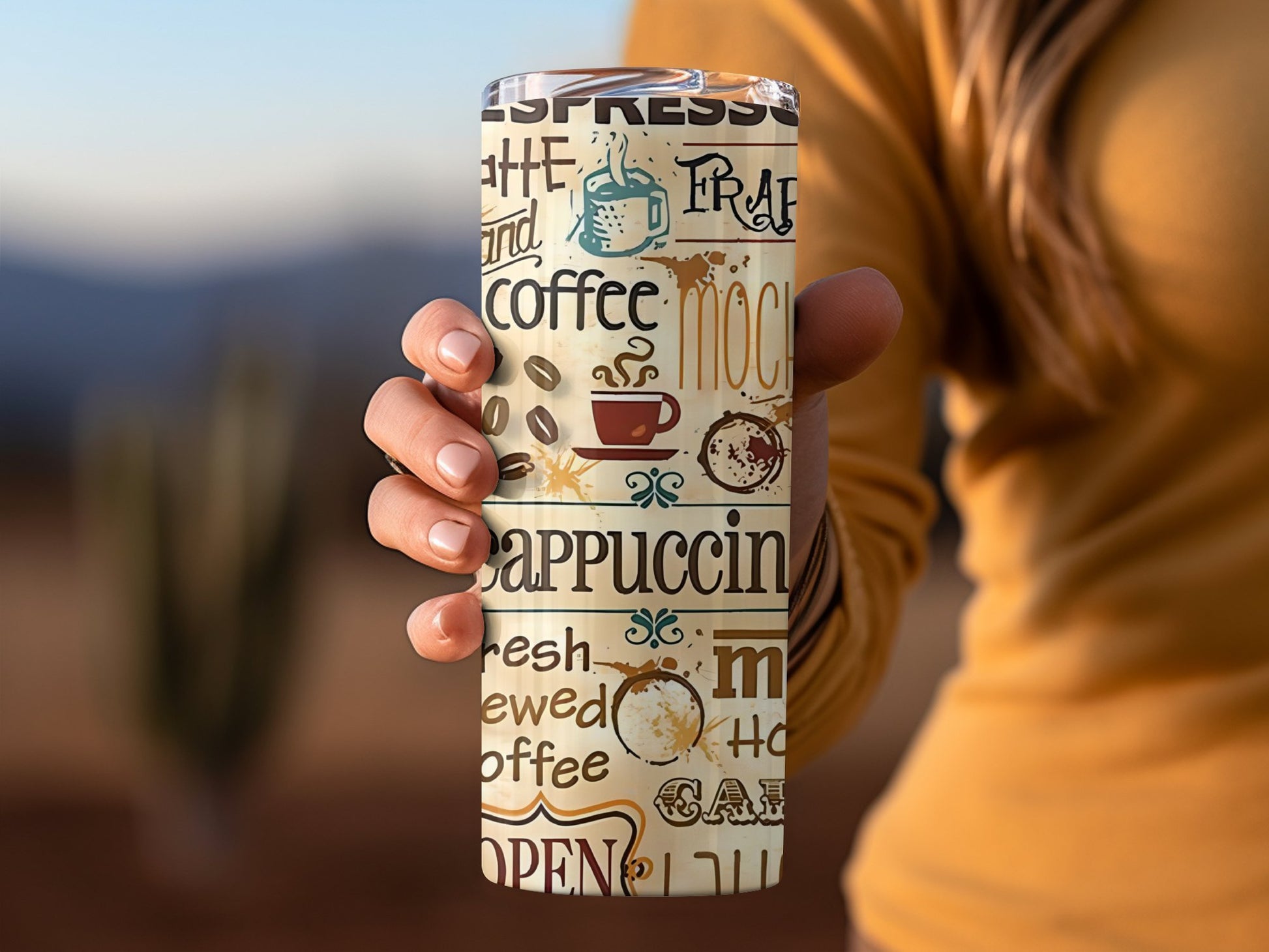 Coffee Themed Cappuccino Travel Mug product type