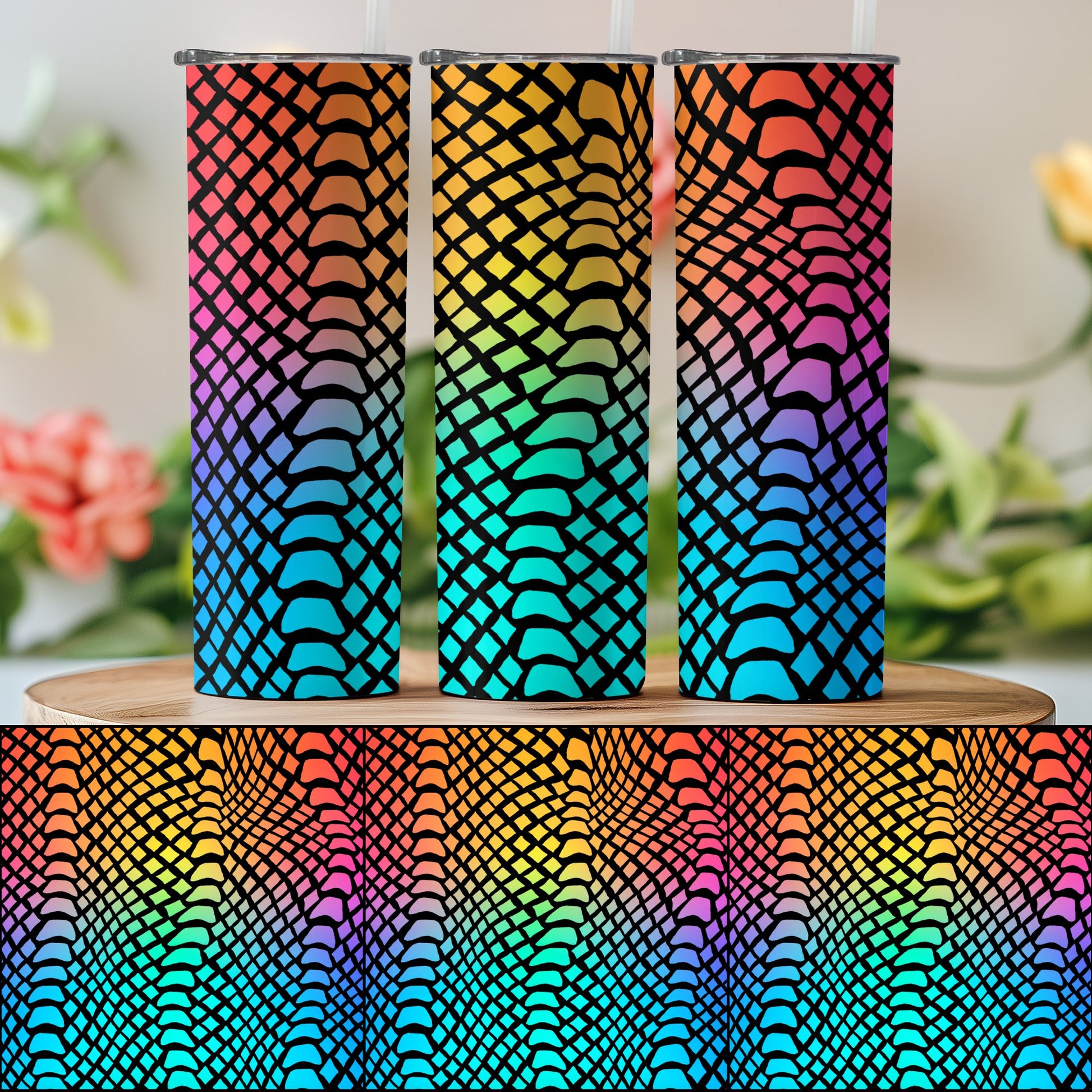 Colorful Geometric Patterned Tumbler product