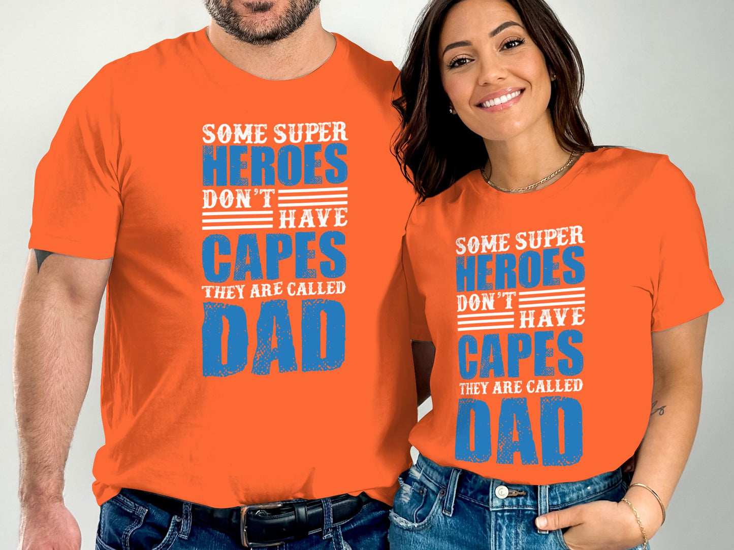 Orange Dad Superhero Graphic T-shirt product type