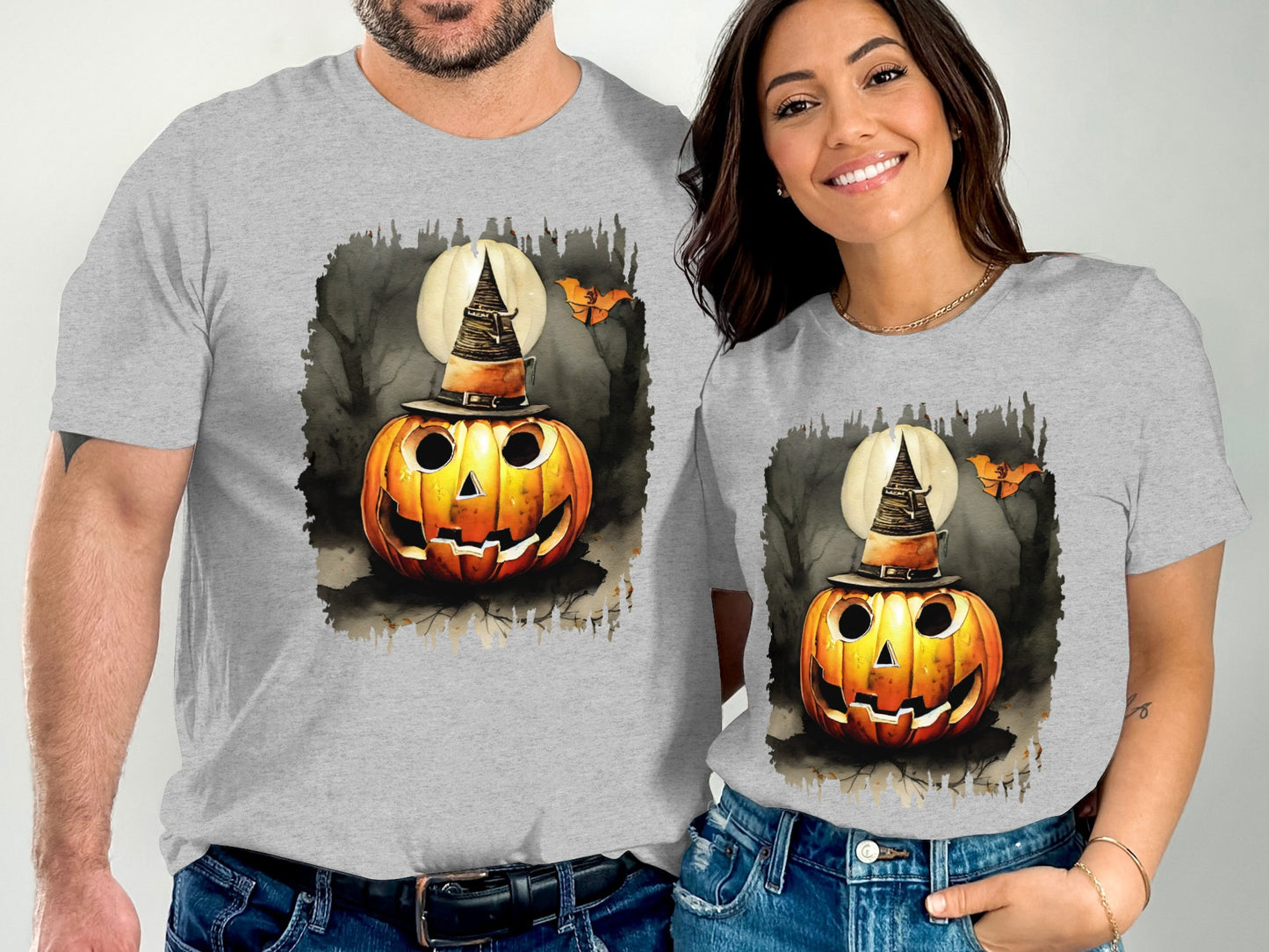 Halloween Theme Pumpkin and Hat Graphic Tee product type