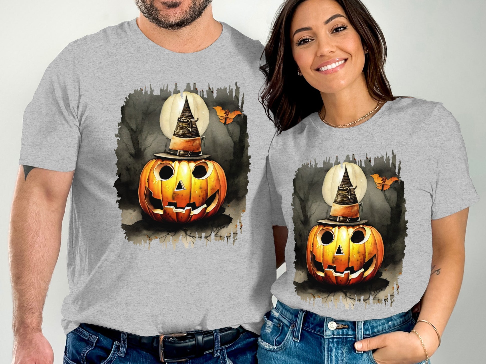 Halloween Theme Pumpkin and Hat Graphic Tee product type