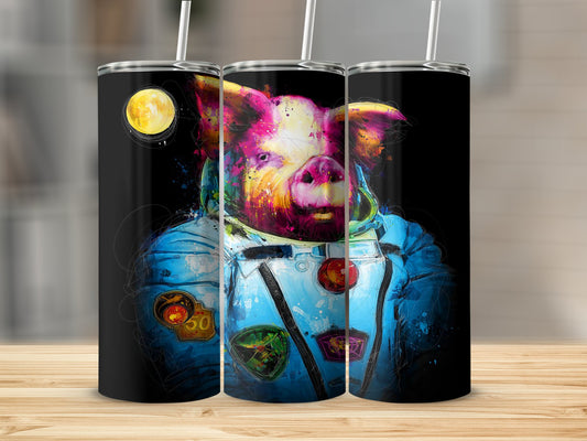 Colorful Pig in Spacesuit Tumbler Cup product
