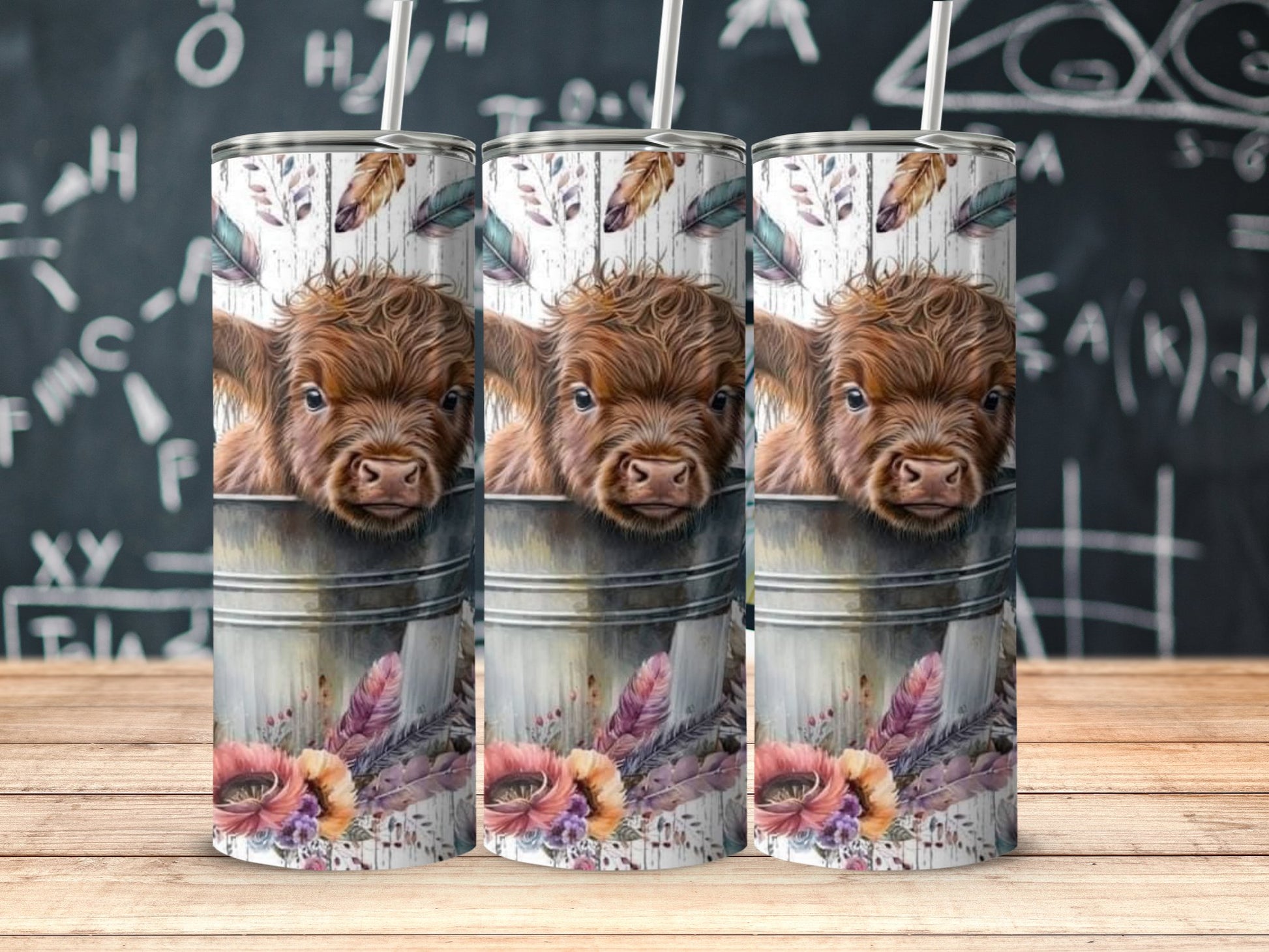 Nature Inspired Highland Cow Skinny Tumbler product