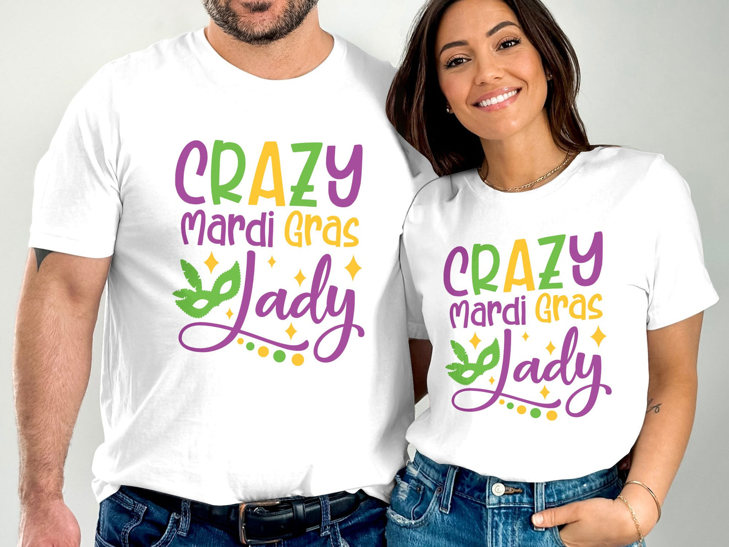 Crazy Mardi Gras Lady T-shirt