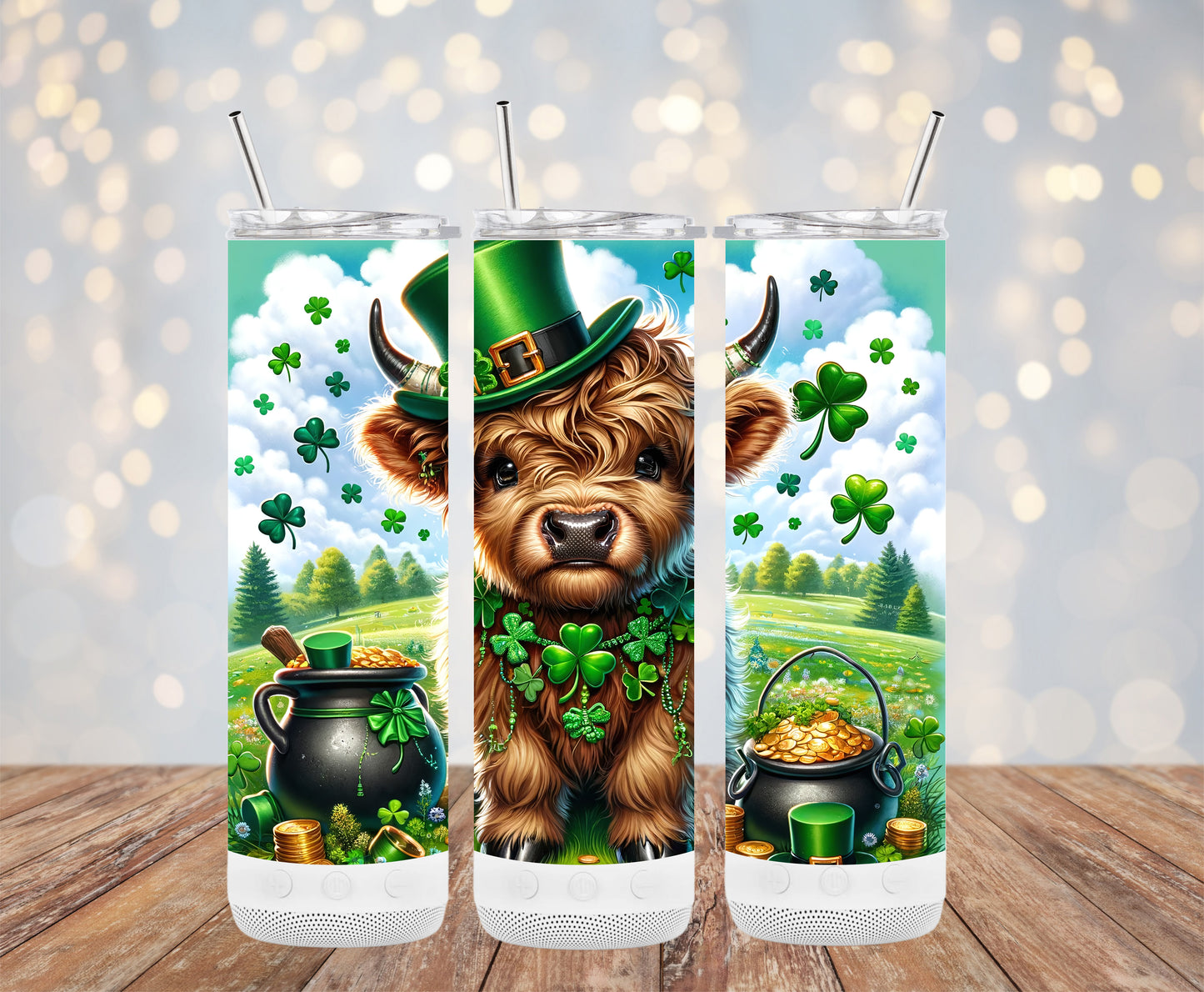 Highland Cow St. Patrick's Day Tumbler