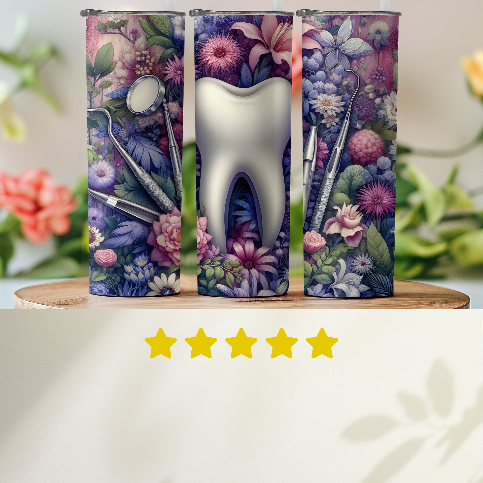 Dental Floral Design Tumbler for Everyday Use product