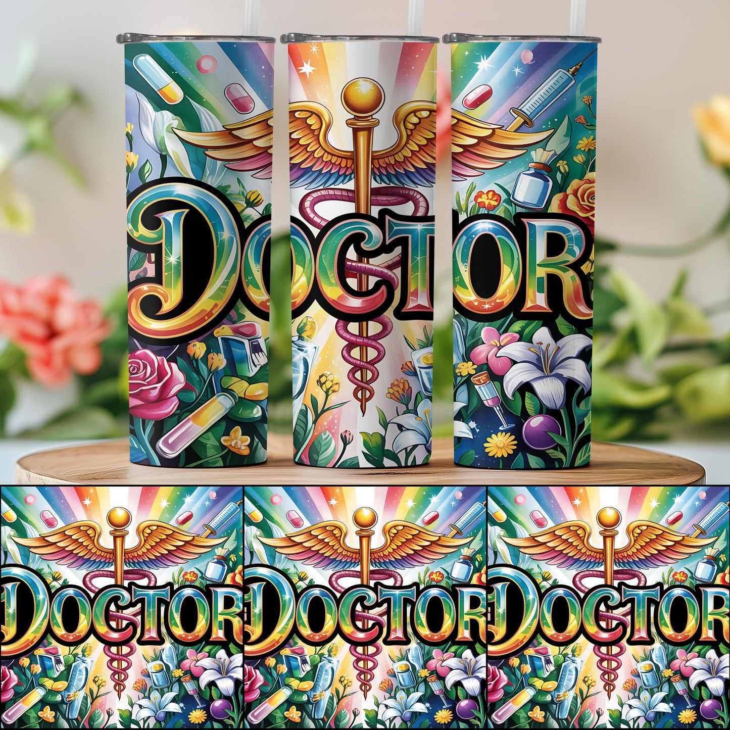 Vibrant Doctor Themed Tumbler Colorful Design product type