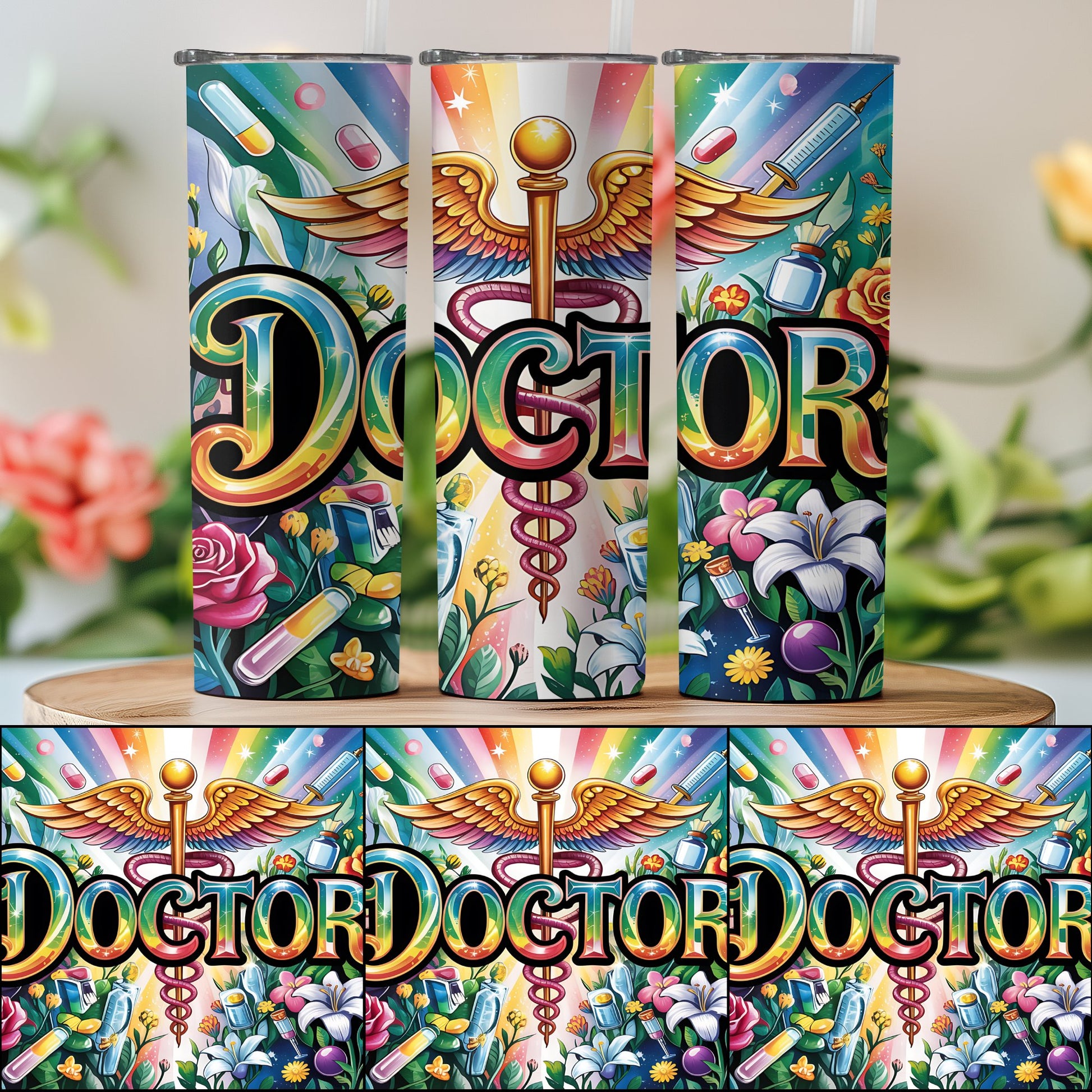 Vibrant Doctor Themed Tumbler Colorful Design product type