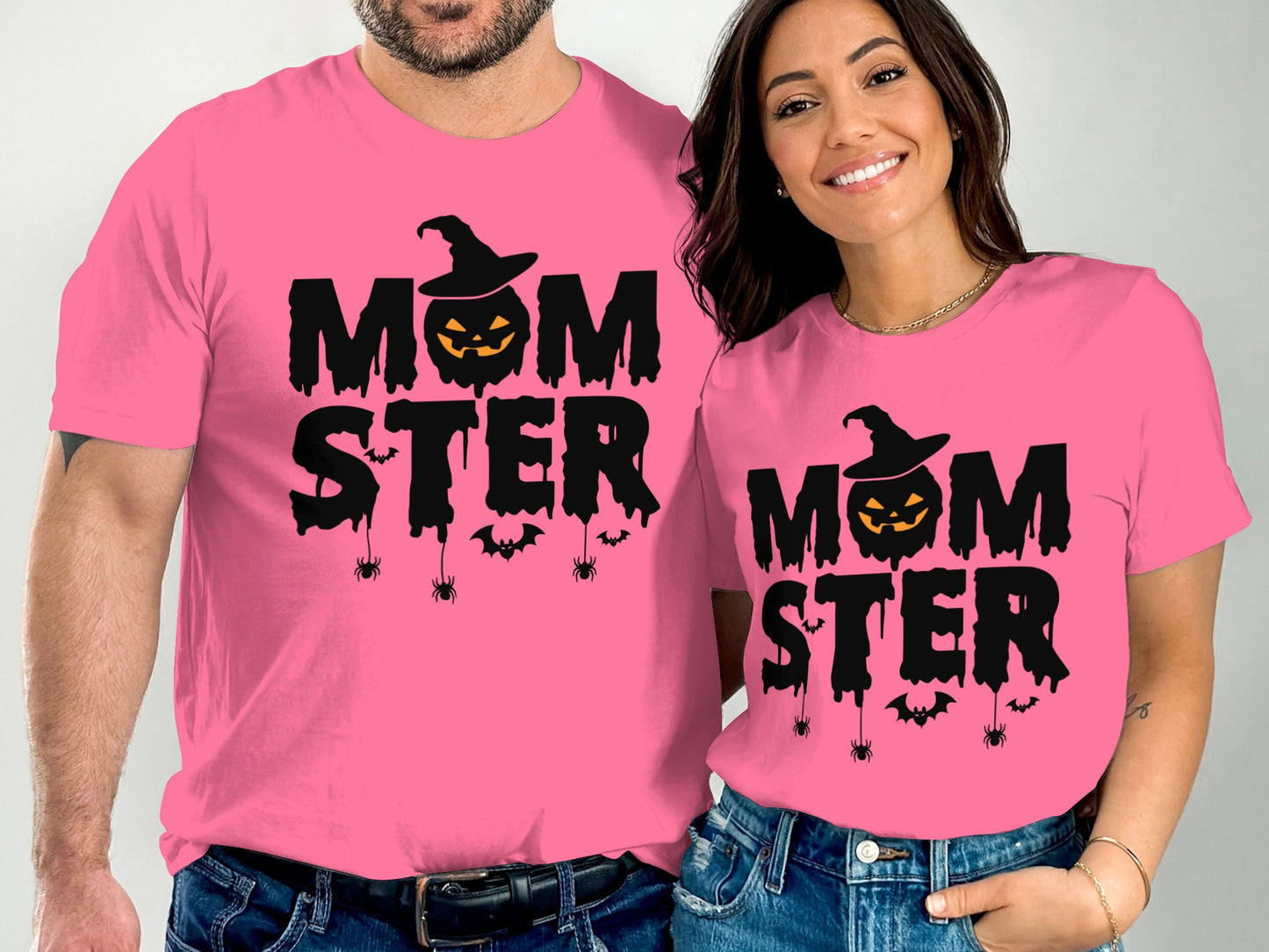 Halloween Momster Pink Printed T-Shirt product type