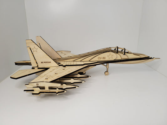 Detailed Wooden Model Replica of Modern Fighter Jet