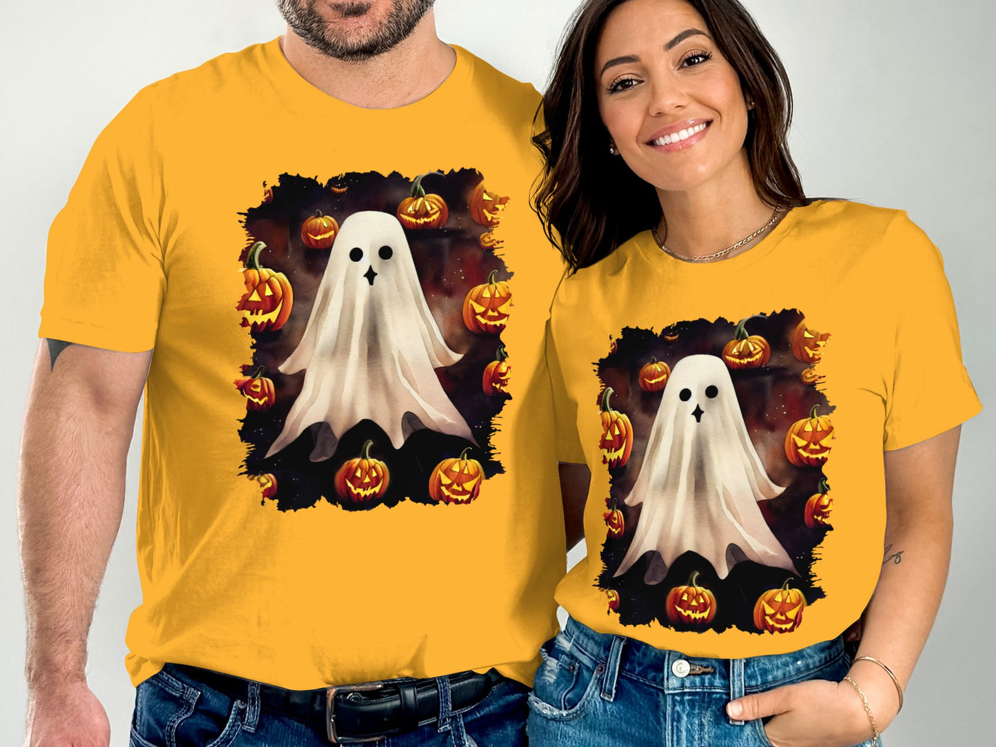 Halloween Ghost with Pumpkins Design Shirt product type